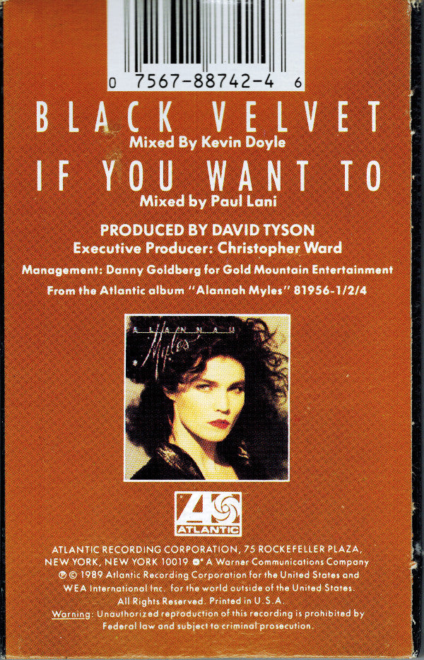 Alannah Myles - Black Velvet Cassette Single (NM/Mint Condition) | Vintage Music Collectible for Audiophiles & 90s Nostalgia