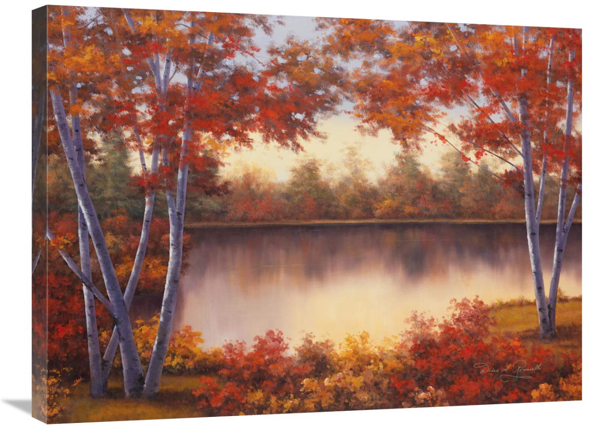 24 x 32 Inch Red & Gold Framed Wall Art Print by Diane Romanello - Elegant Home Decor for Living Room, Bedroom & Office