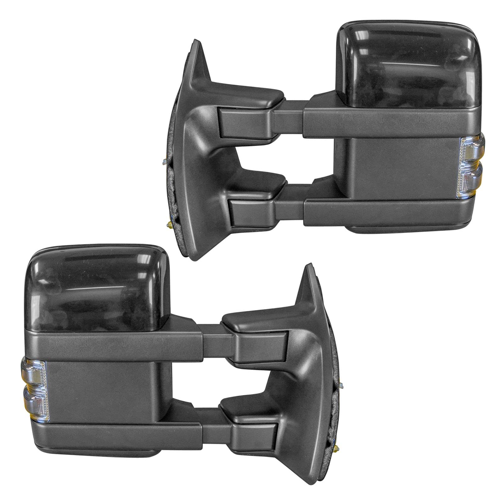 Power Heated Towing Mirrors with Turn Signal & Clearance Lights - Chrome Pair Compatible with SD Pickup Trucks - Perfect for Towing, Camping & Off-Road Adventures