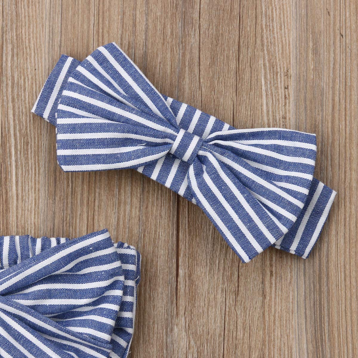Adorable Newborn Baby Girl Romper Set - Striped Off-Shoulder Jumpsuit with Bowknot & Headband | Perfect for Photo Shoots, Birthday Parties & Everyday Outfits