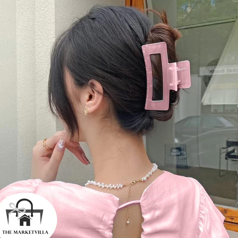 THE MARKETVILLA XXL Big Claw Clips for Thick Hair - 4 Pack Large Hair Clips for Women, Strong Hold Hair Clutcher - Perfect for Ponytails, Buns & Updos - Salon Quality Hair Accessories