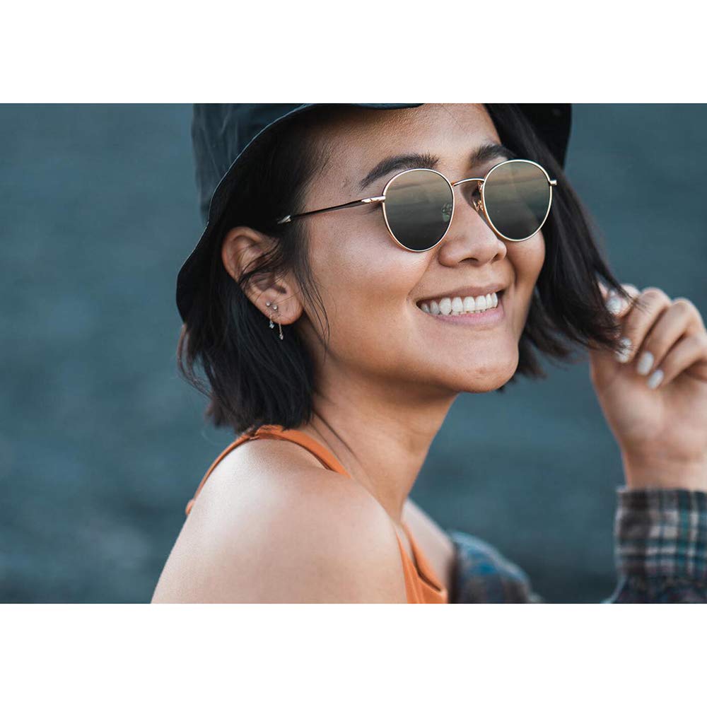 TOMS Women's Brooklyn Round Sunglasses - UV Protection, Polarized Lenses, Lightweight & Stylish for Outdoor Activities, Beach, Driving, and Fashion Accessories