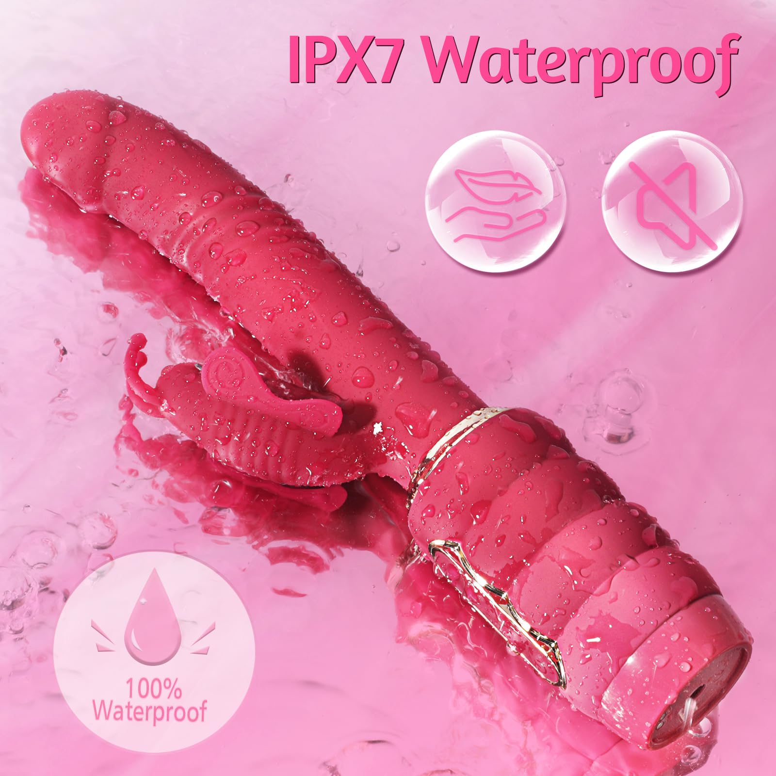**Powerful Thrusting Vibrator Sex Machine - Hands-Free Butterfly Dildo for Women, Adult Clitoral Stimulator with Suction Cup, Anal Vibrator & Rose Toy - Perfect for Solo Play, Couples & Sensual Massage**