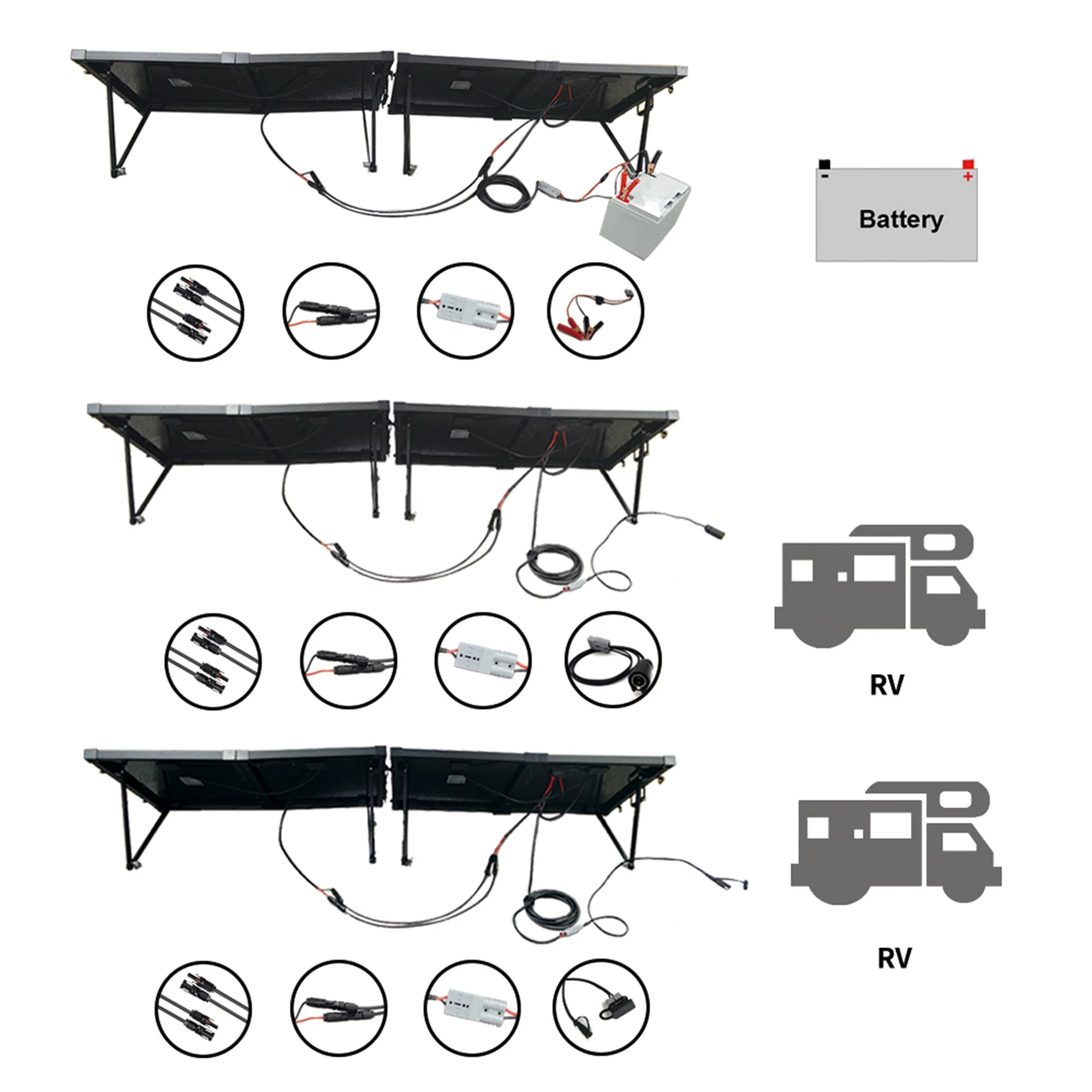 ACOPOWER 200W Portable Solar Panel Kit - Foldable Briefcase Design for Camping, RV, and Emergency Power Supply