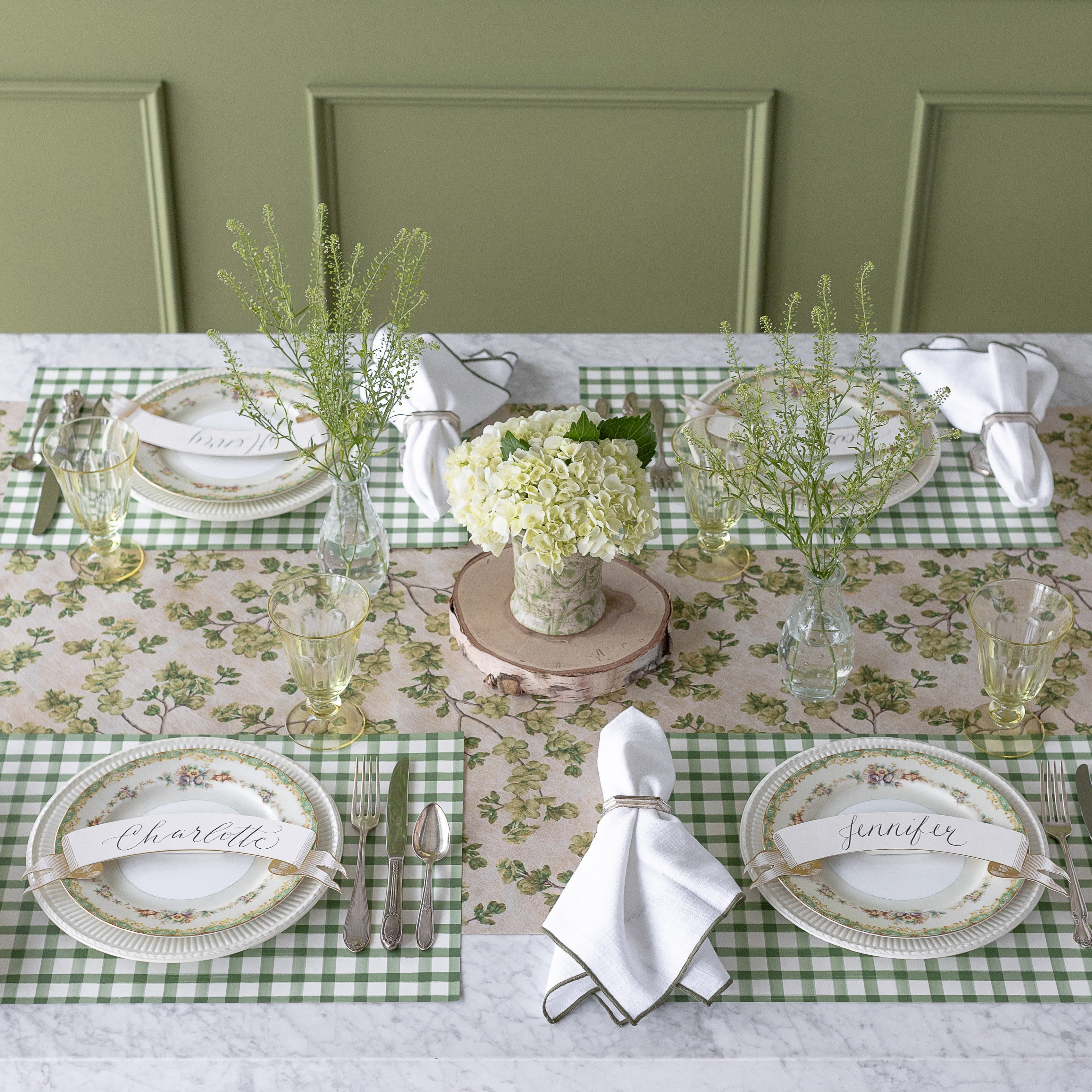 Eco-Friendly Dark Green Checkered Placemats Set of 4 - Waterproof & Heat-Resistant Dining Table Mats for Kitchen, Restaurant, and Party Decor - Perfect for Thanksgiving, Christmas, and Everyday Use