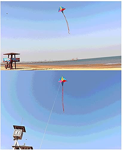 Easy-to-Fly Colorful Polaris Kites for Adults & Kids - Beginner Friendly Beach Kites with Tails, String & Reel (800M Line) - Perfect for Beach Trips, Outdoor Family Fun & Summer Activities
