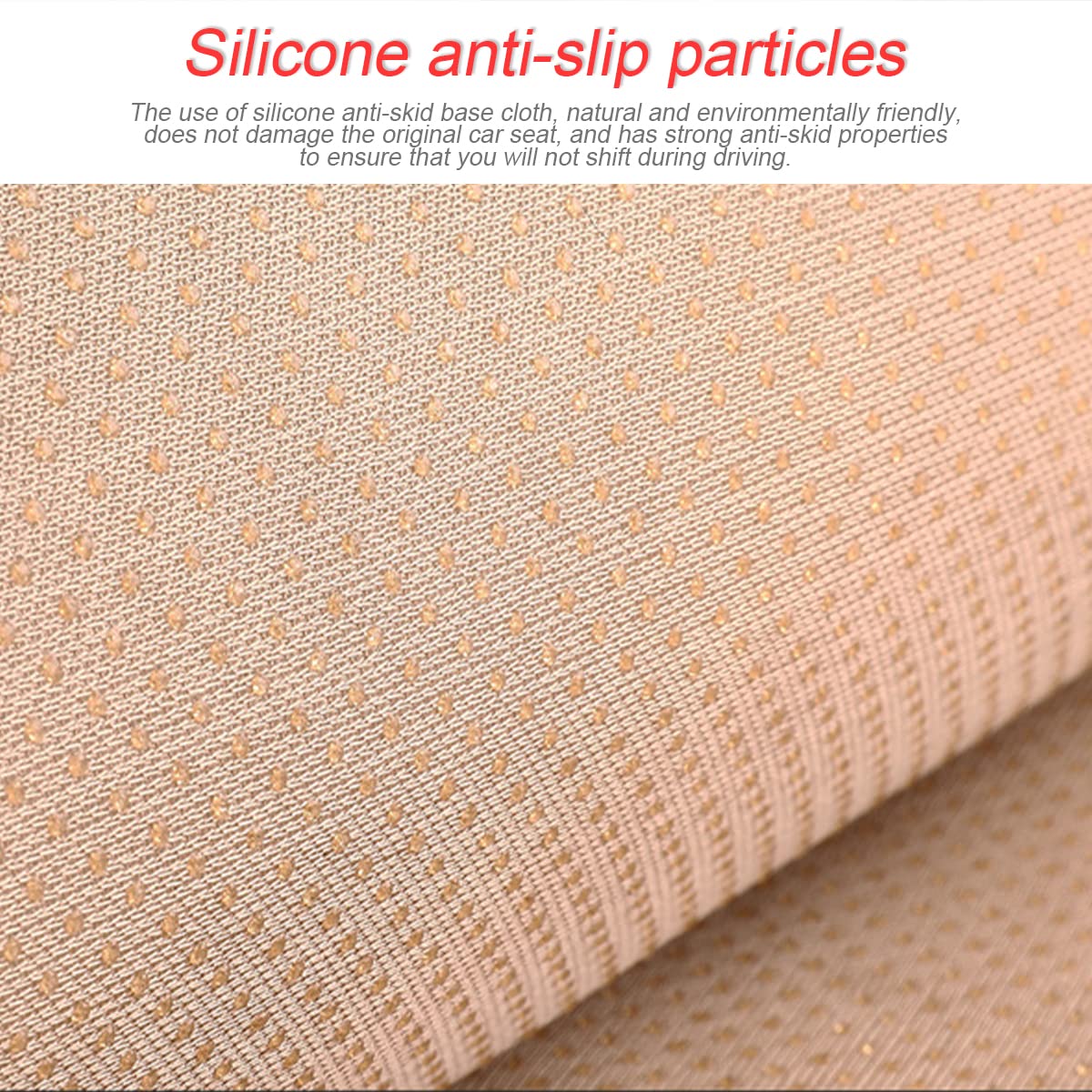3PCS Velvet Breathable Car Seat Cushion Set with Memory Foam & Non-Slip Bottom - Front & Back Seat Protector for Cars, SUVs, Trucks | Comfortable Driving & Long Trip Support (Beige)