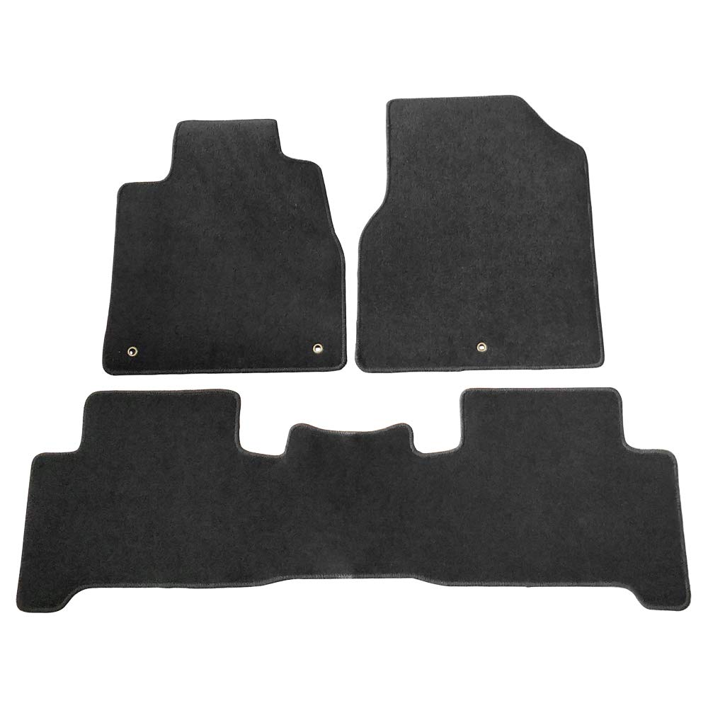 FREEMOTOR802® Premium Nylon Car Floor Mats for 2007-2013 Acura MDX - 3PCS Black Non-Slip Custom Fit Floor Liners | Durable Interior Accessories & Perfect Factory Fit Replacement | Ideal for All-Weather Protection & Easy Cleaning