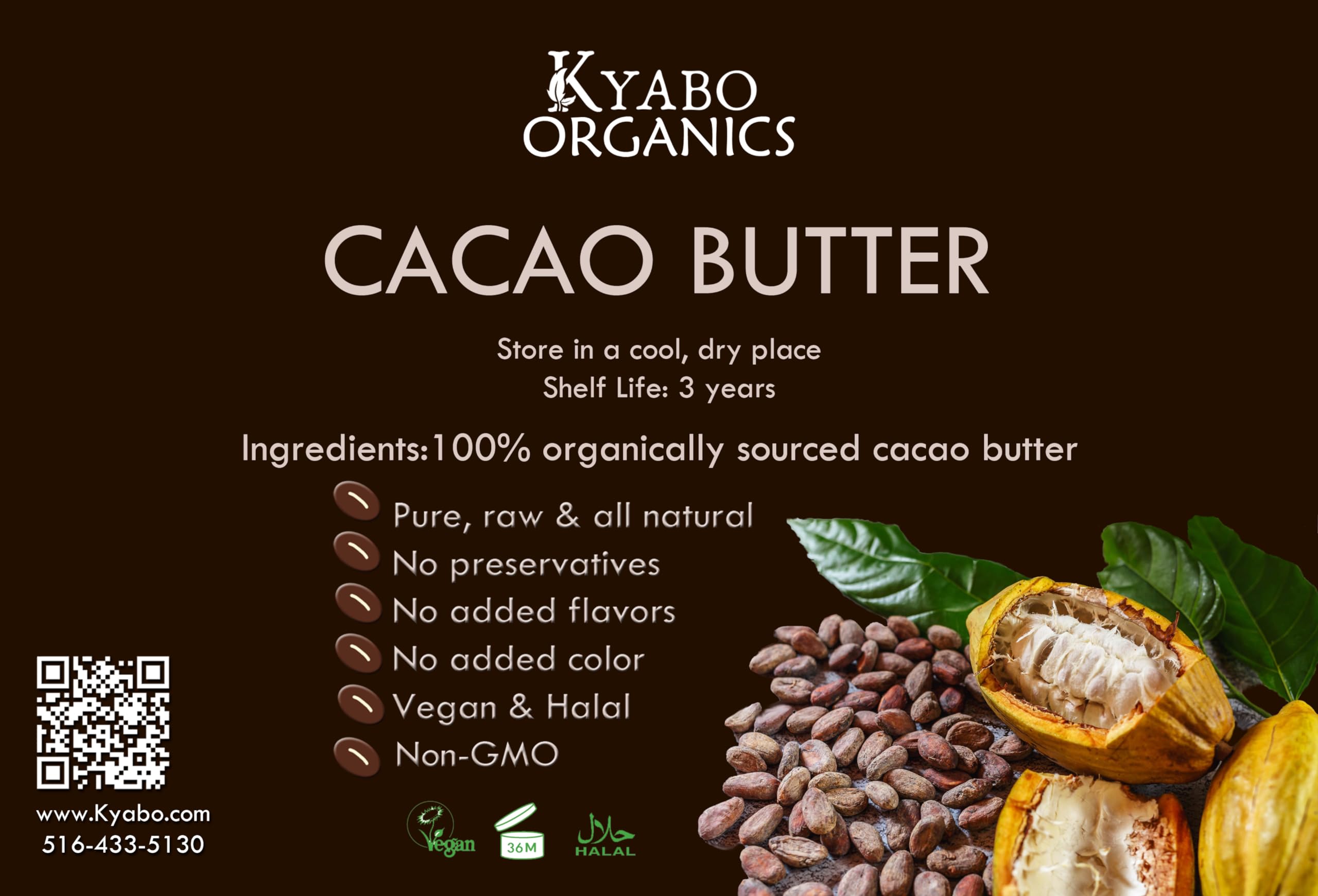 1lb Natural Unrefined Cocoa Butter - 100% Pure Ghanaian Cocoa for Stretch Marks, Lip Balm & Body Butter | Non-Deodorized Fresh Cocoa Butter for DIY Skincare, Soap Making & Hair Care
