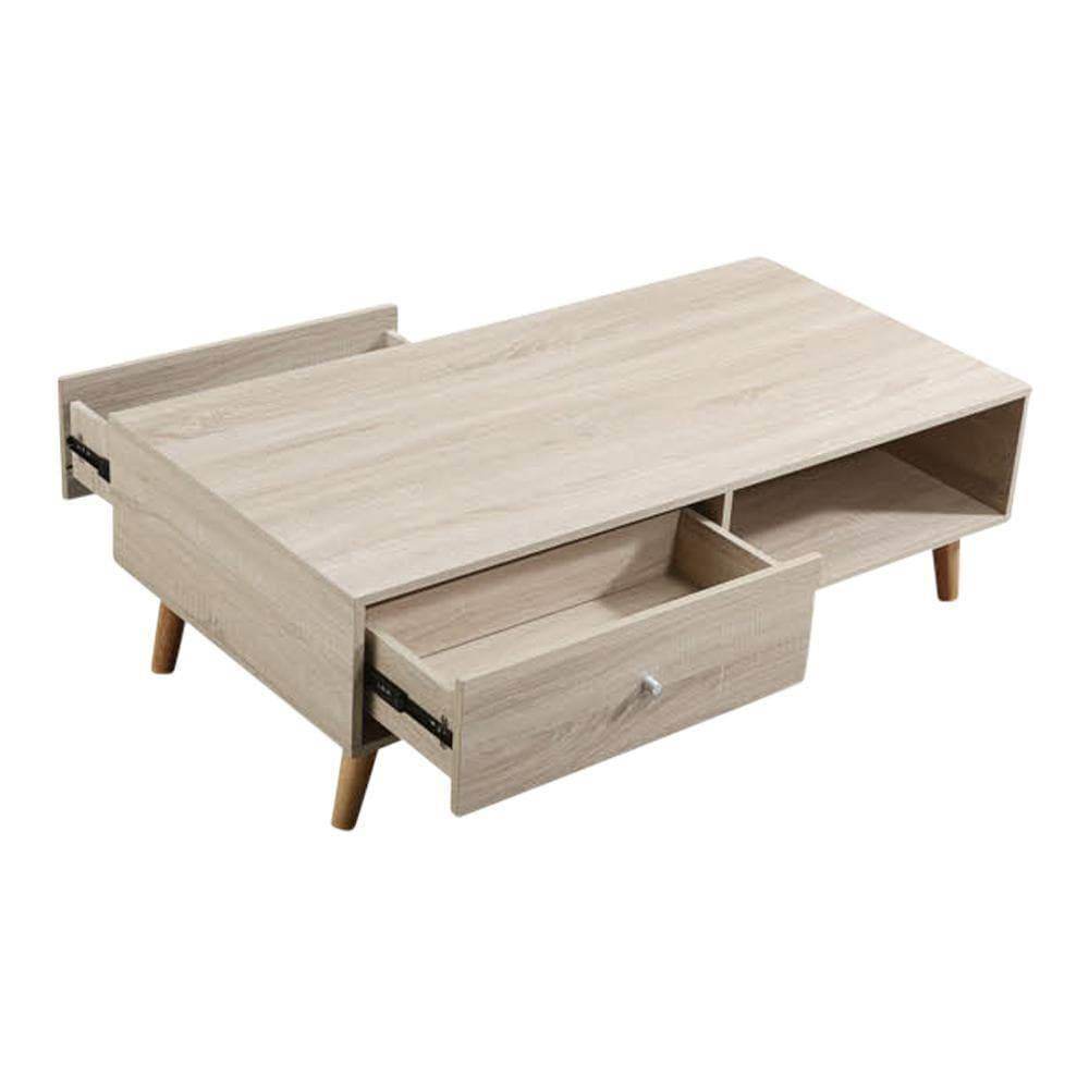 Solid Mason Wooden Coffee Table - 100cm Wide Rustic Farmhouse Style for Living Room, Lounge & Home Decor