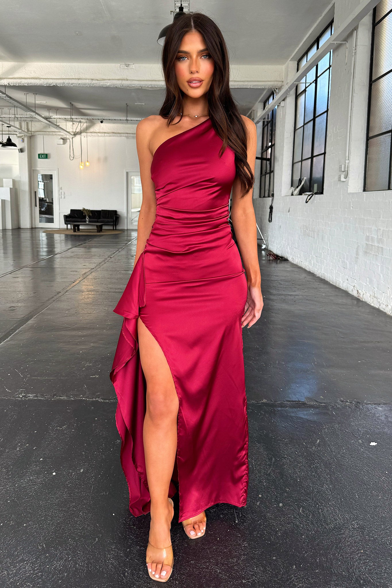 Elianna Maxi Dress Burgundy - Elegant Long Flowy Dress for Women | Perfect for Weddings, Parties & Summer Outfits