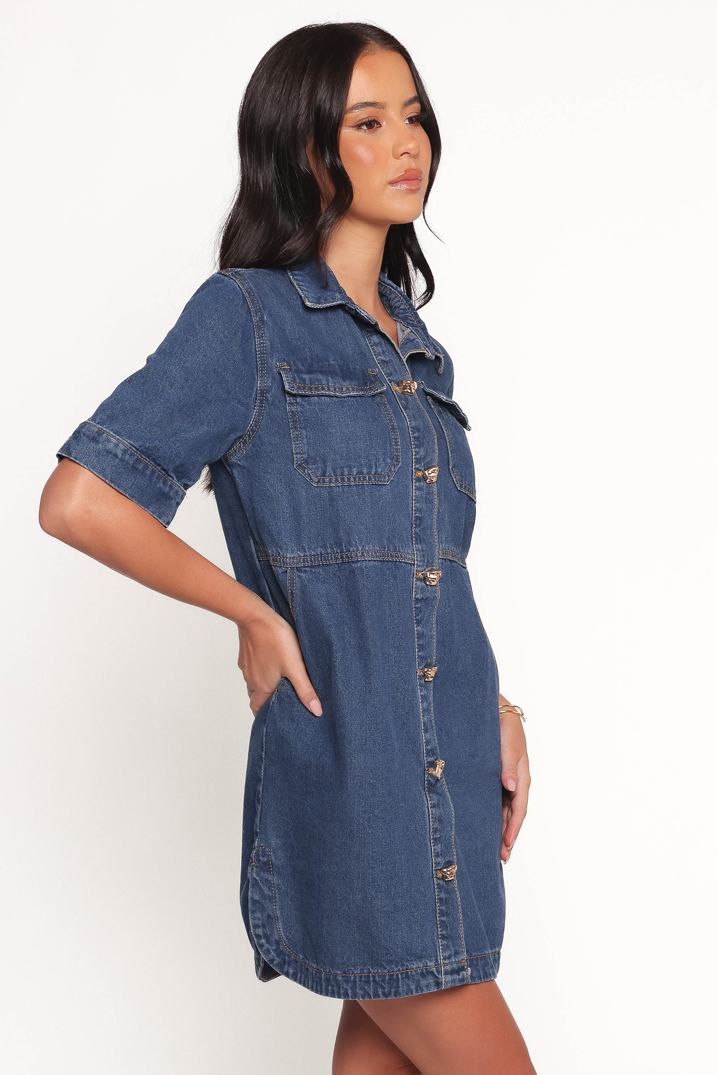 Fleming Denim Mini Shirt Dress for Women - Casual & Stylish Outfit for Daytime, Brunch, and Summer Wear