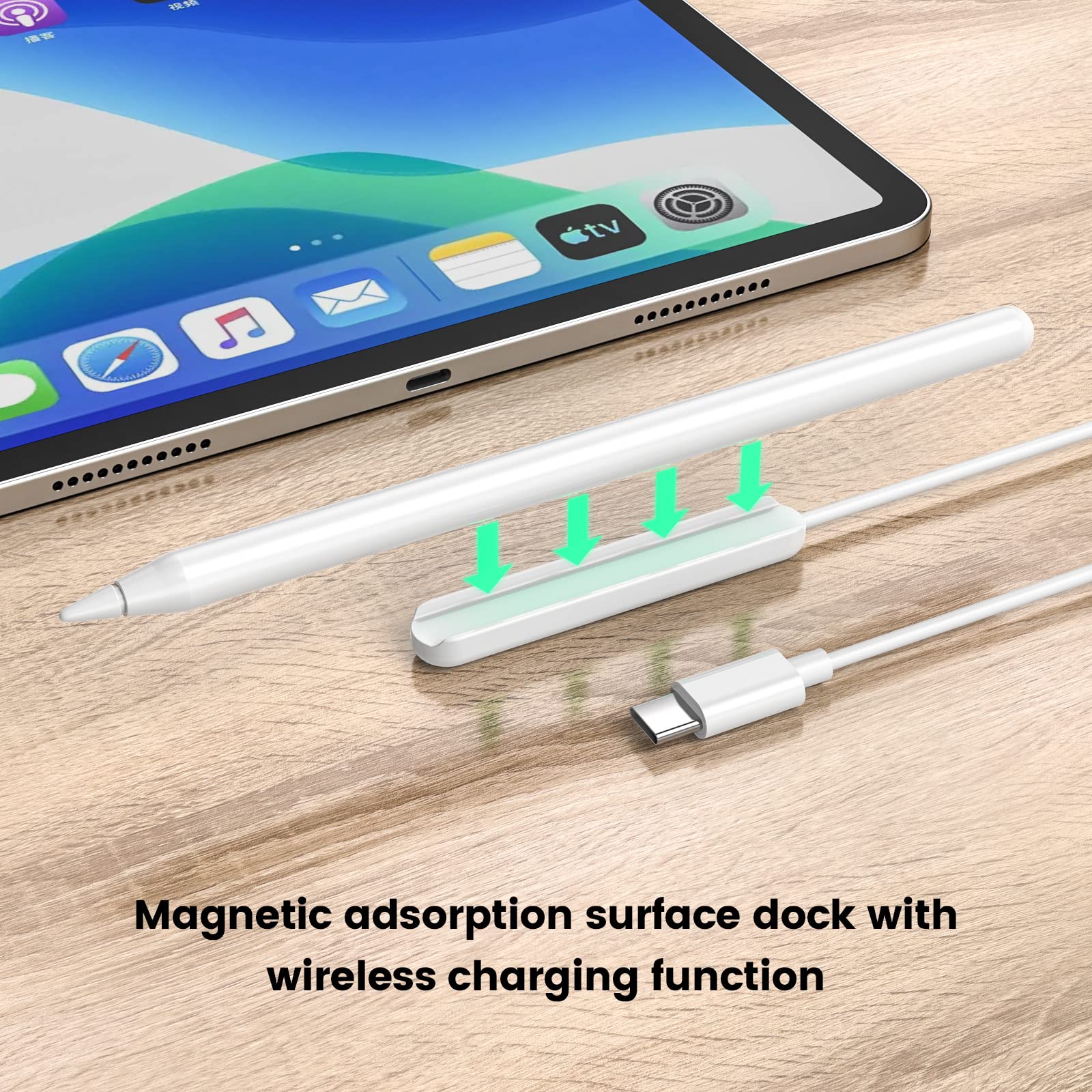 Apple Pencil 2 Charger - Fast Magnetic Charging Cable for iPad Pro | Save Battery Life While Drawing & Note-Taking
