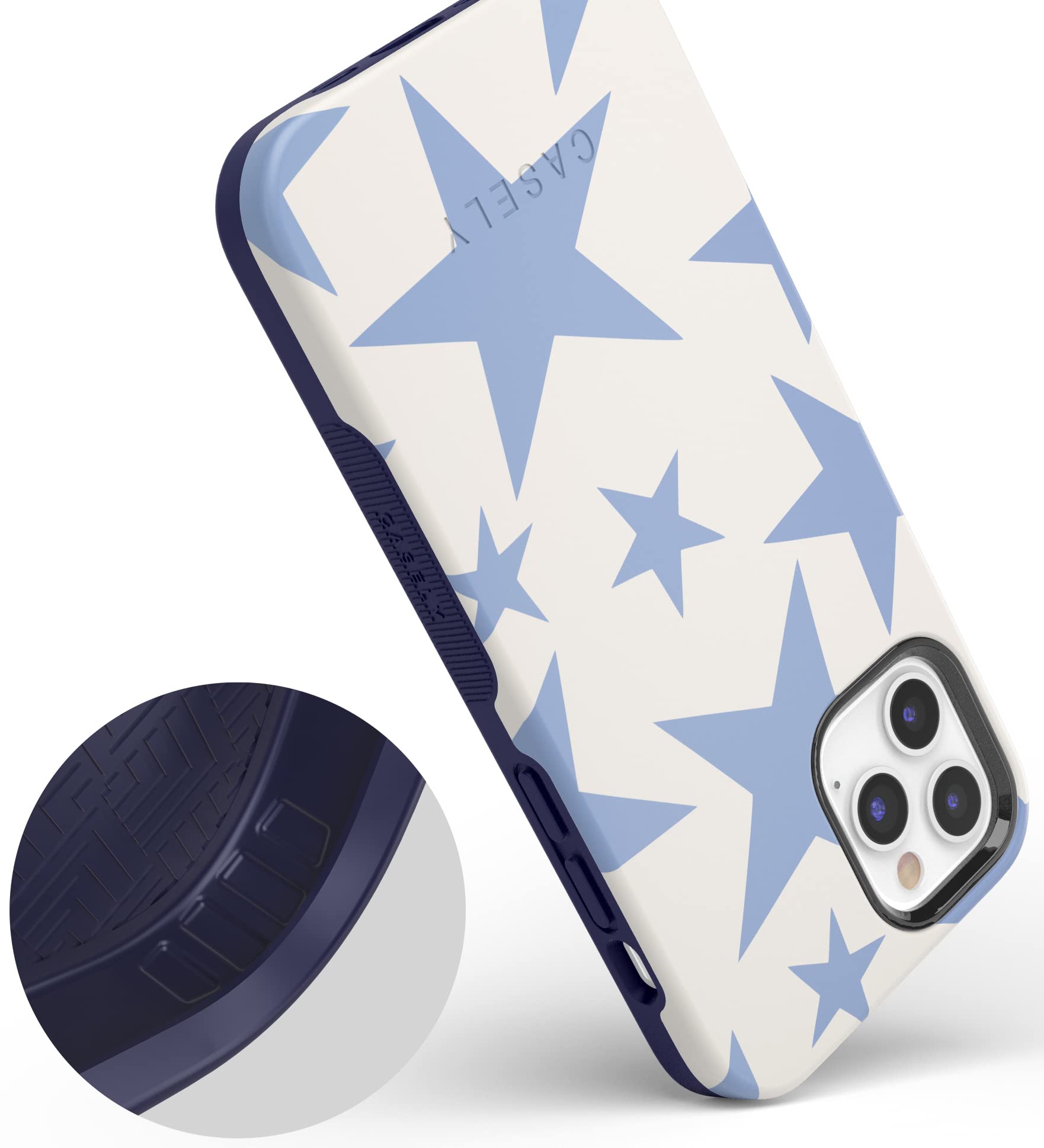 Casely iPhone 12/12 Pro Case with MagSafe - Stars Align Blue & White Protective Cover | Shockproof Slim Design for Everyday Use | Perfect for Work, Travel & Outdoor Activities