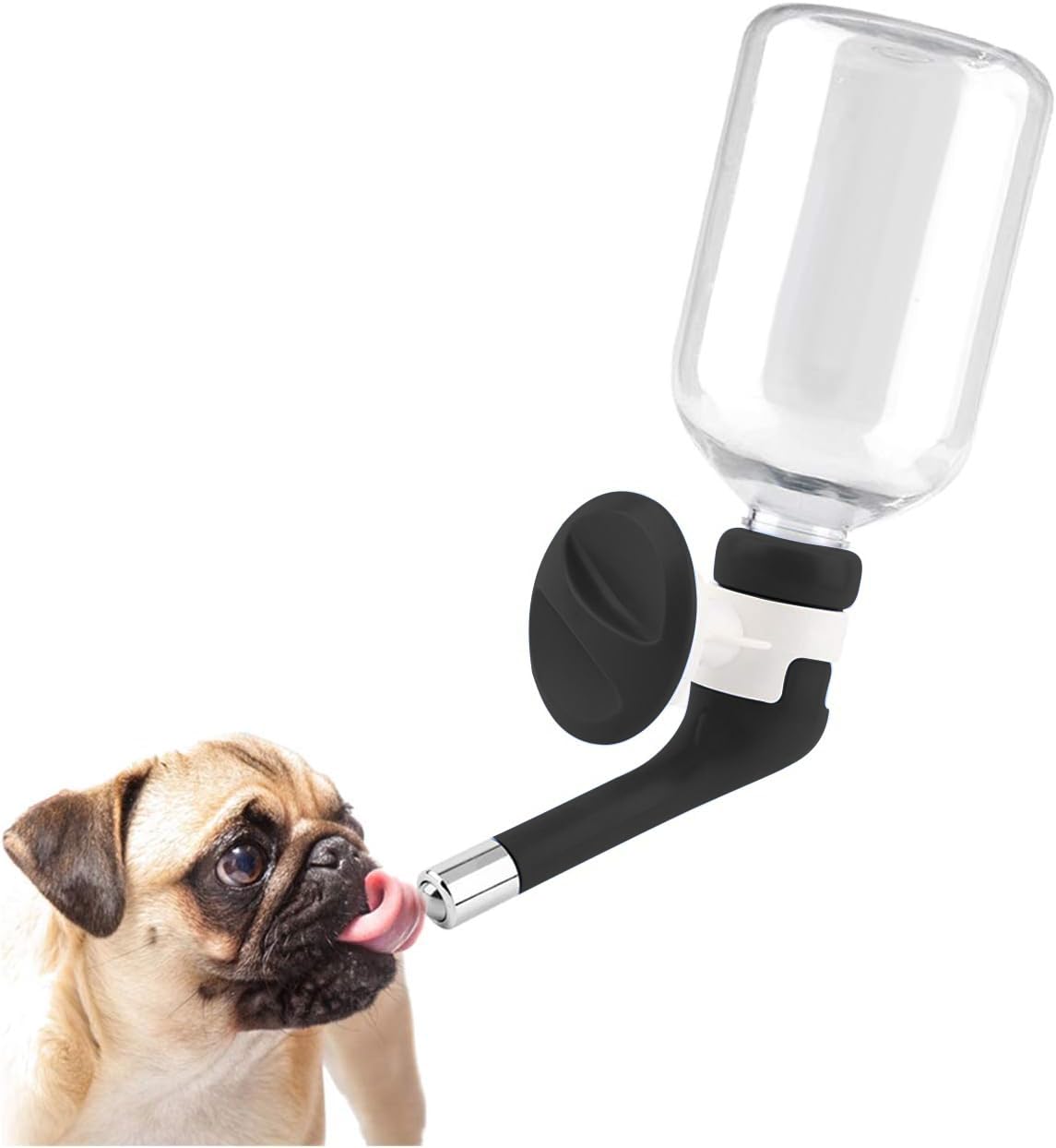 **Andiker No-Drip Dog Water Dispenser - Adjustable Height Pet Water Bottle for Kennel & Cage, Leak-Proof Drinking Water Feeder for Dogs & Small Pets (Black) - Ideal for Travel, Crate Training & Home Use**