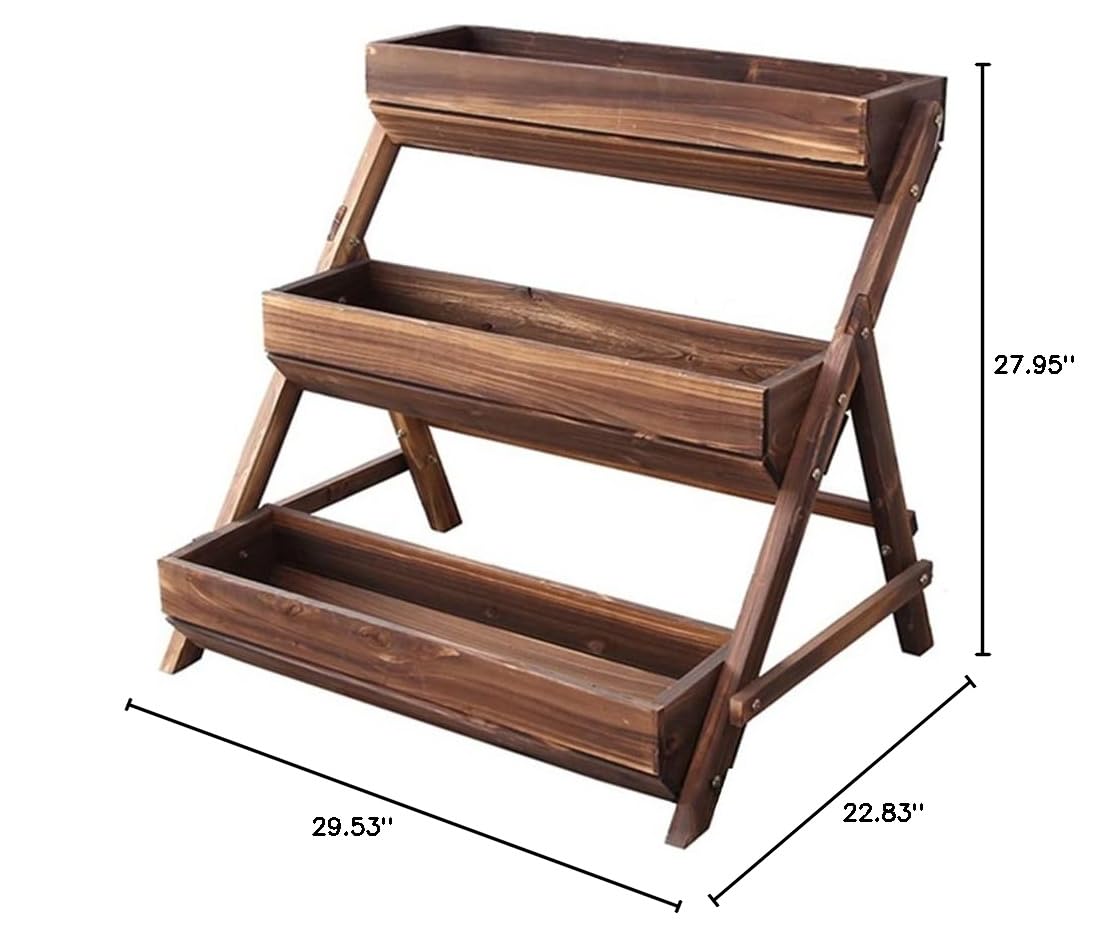 Etlegor Vertical Raised Garden Bed - Elevated Freestanding Herb Planter Box with 3 Containers for Growing Vegetables, Strawberries & Flowers | Indoor & Outdoor Gardening Solution for Patio, Balcony & Backyard