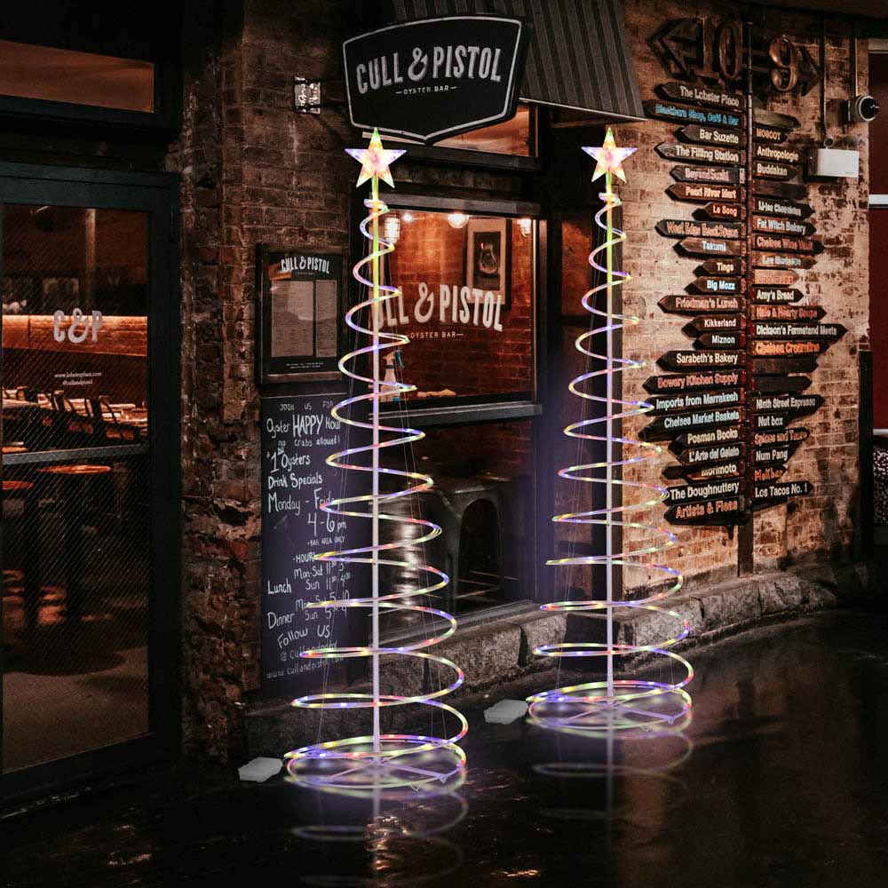 6ft LED Lighted Spiral Christmas Tree with Battery Operation - Perfect for Indoor Holiday Decor, Parties & Festive Home Lighting