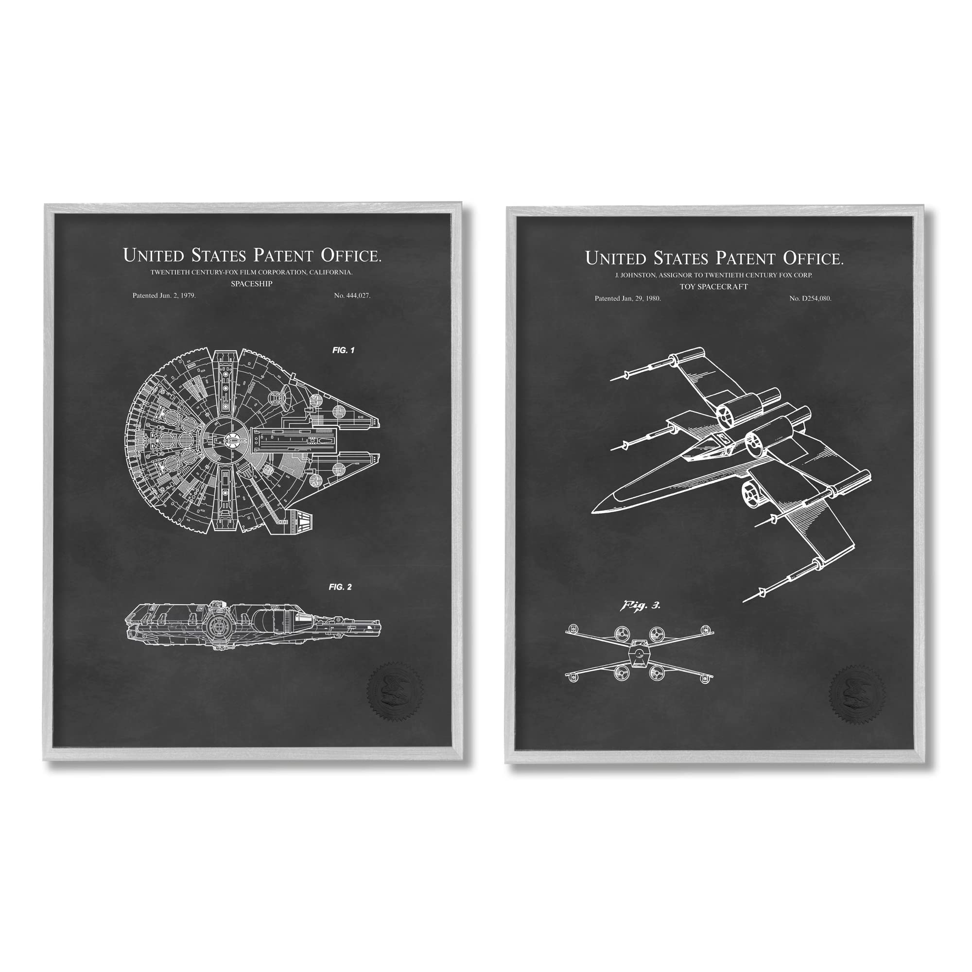 Vintage Space Ship Patent Art Print - Science Fiction Pop Culture Wall Decor by Karl Hronek | NASA Inspired Spaceship Blueprint Poster for Home Office, Living Room & Man Cave