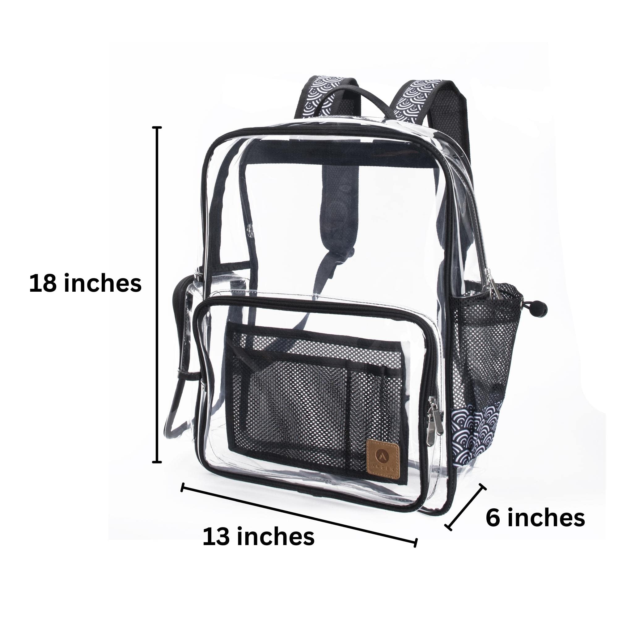 Argen Extra Heavy Duty Clear Backpack - Durable Transparent School & Laptop Bag for Men, Women, Boys & Girls - Thick TPU Bookbag for Work, Travel & Security Checkpoints