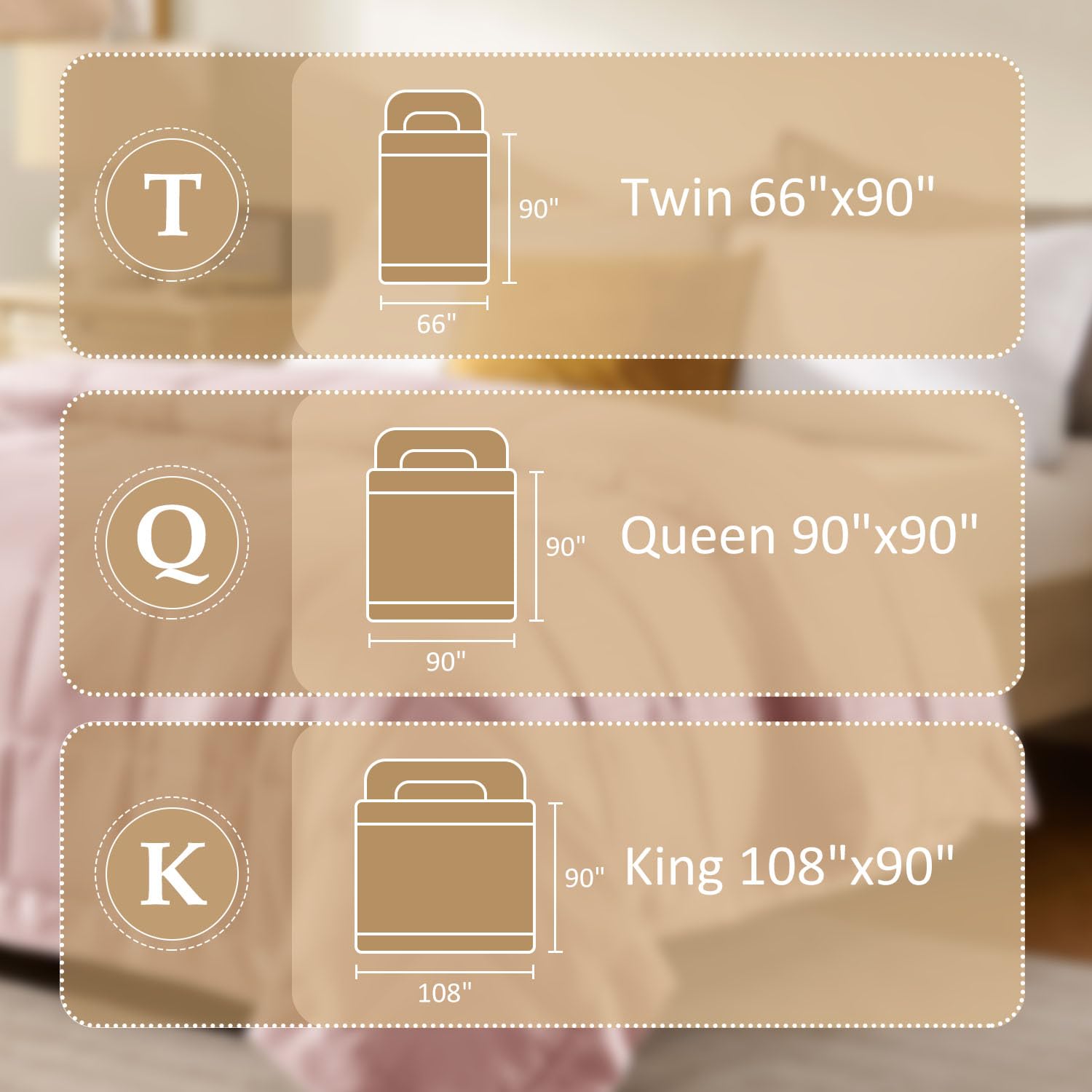 Premium Downluxe King Size Blanket with Satin Trim - Lightweight Down Alternative Comforter for All Seasons | Machine Washable | Soft Baby Pink (90x108 Inches) - Perfect for Bedroom, Guest Room, and Cozy Sofa Lounging