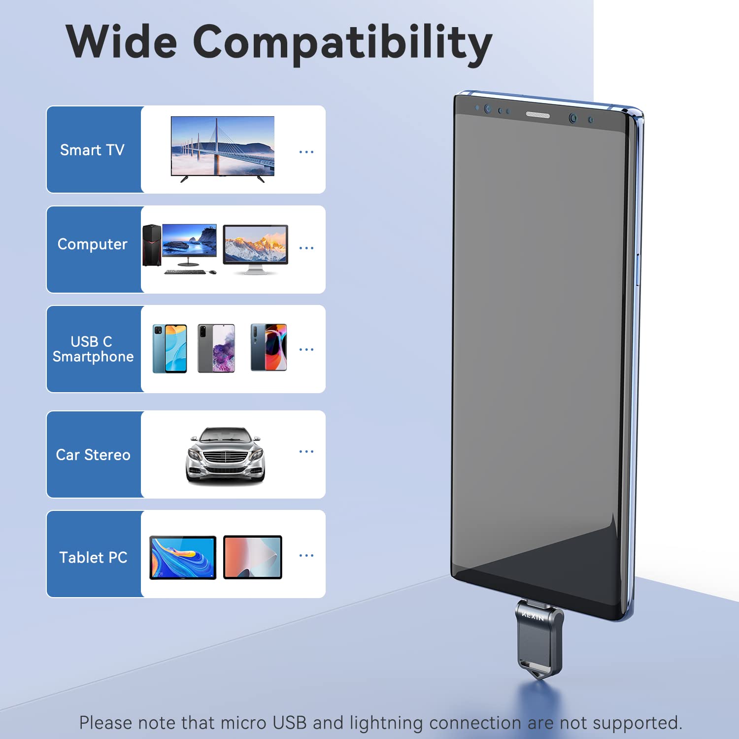 KEXIN 32GB USB C Flash Drive - USB 3.0 Metal Dual Drive OTG Memory Stick for Android Smartphones & Tablets - High-Speed Data Transfer for Photos, Videos, Files - Perfect for Travel, Office & School Use