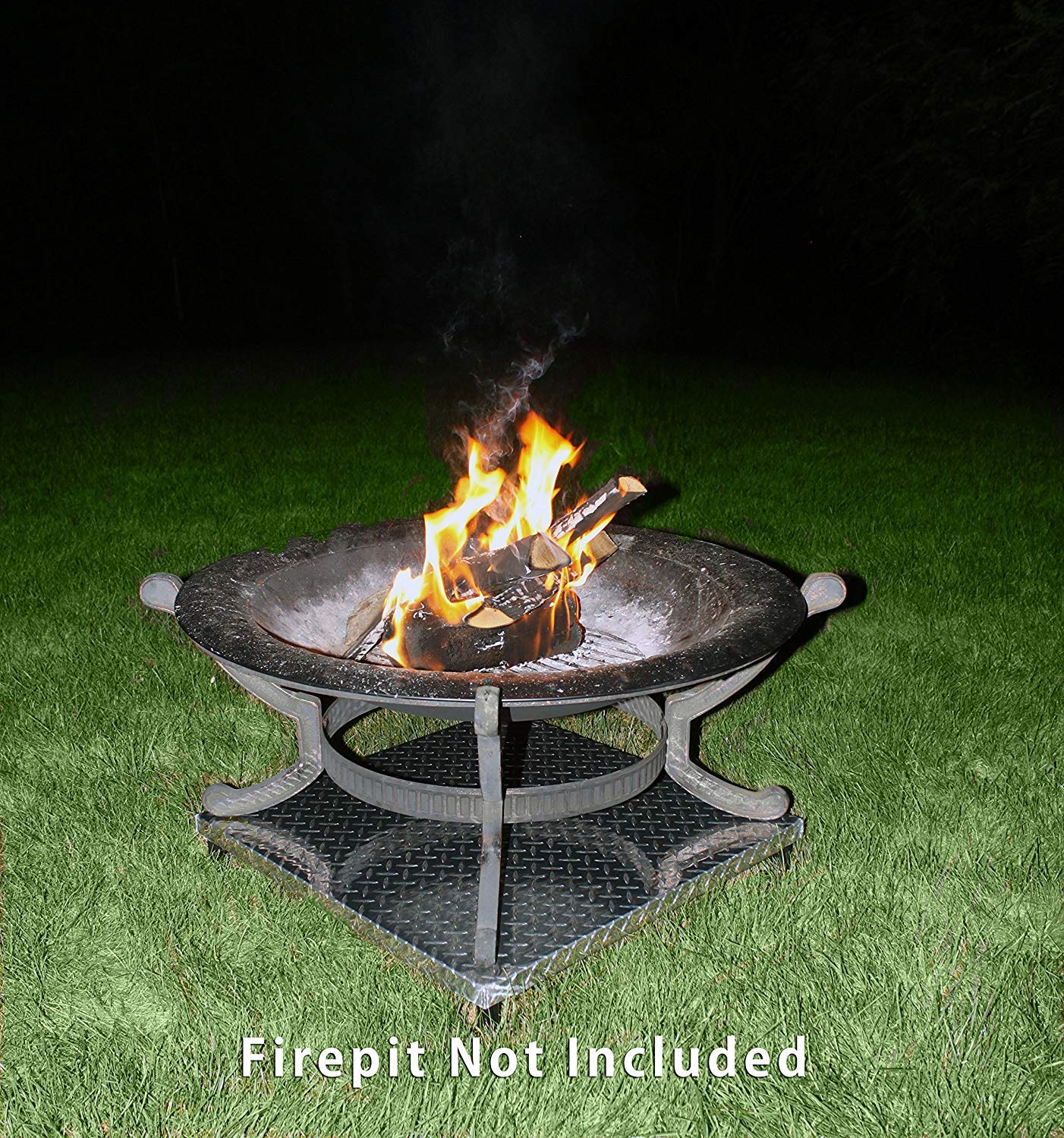 Deck Defender & Grass Guard - Fire Pit Base & Heat Shield - Polished Metal Fireproof Pad for Under Fire Pit - Heat Resistant Protector for Deck, Grass, Patio - Protect Surfaces from Heat Damage - Perfect for Backyard, Camping & Outdoor Gatherings