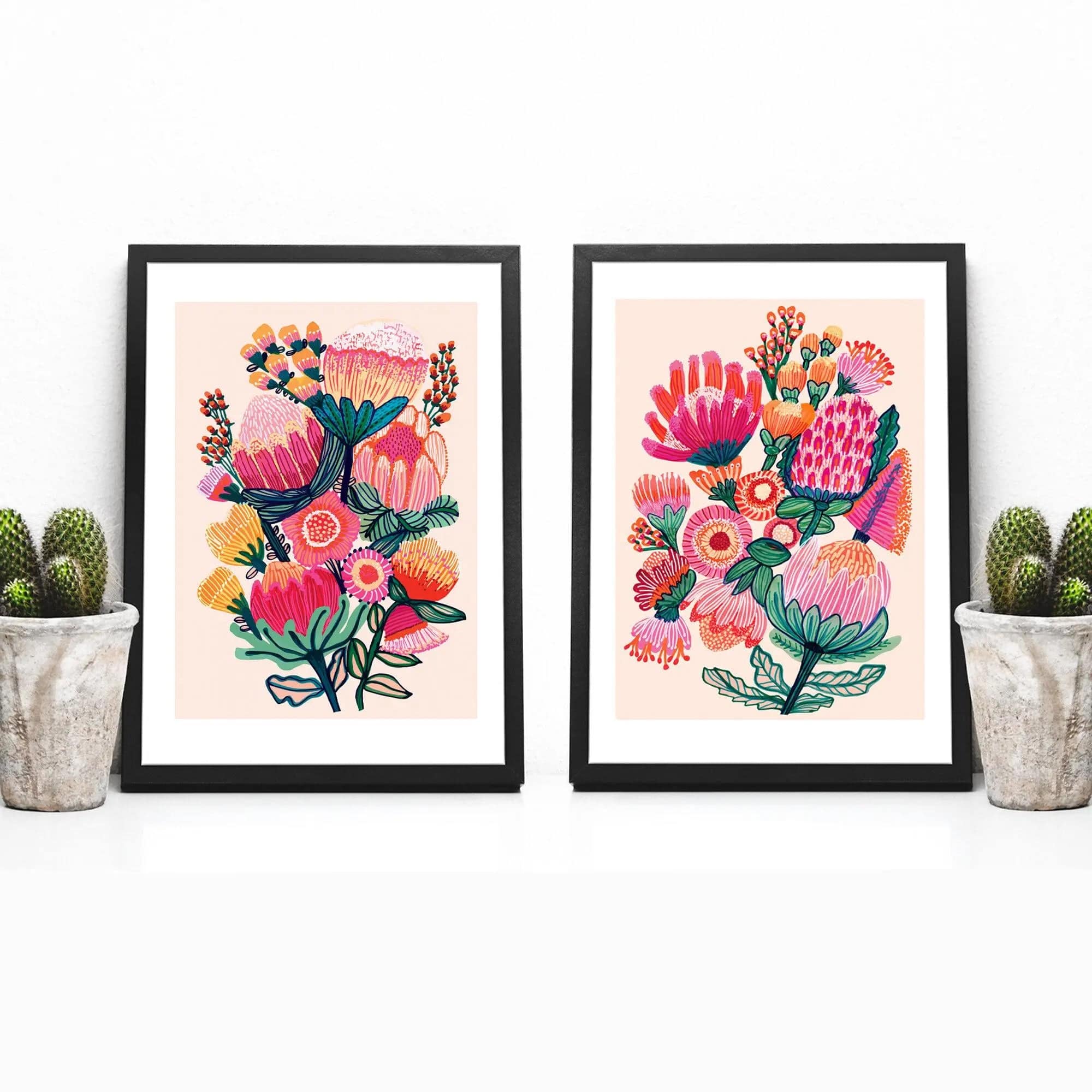 Australian Flowers Wall Art - Botanical Prints for Home & Office Decor | Floral Canvas Painting for Living Room, Bedroom, Kitchen