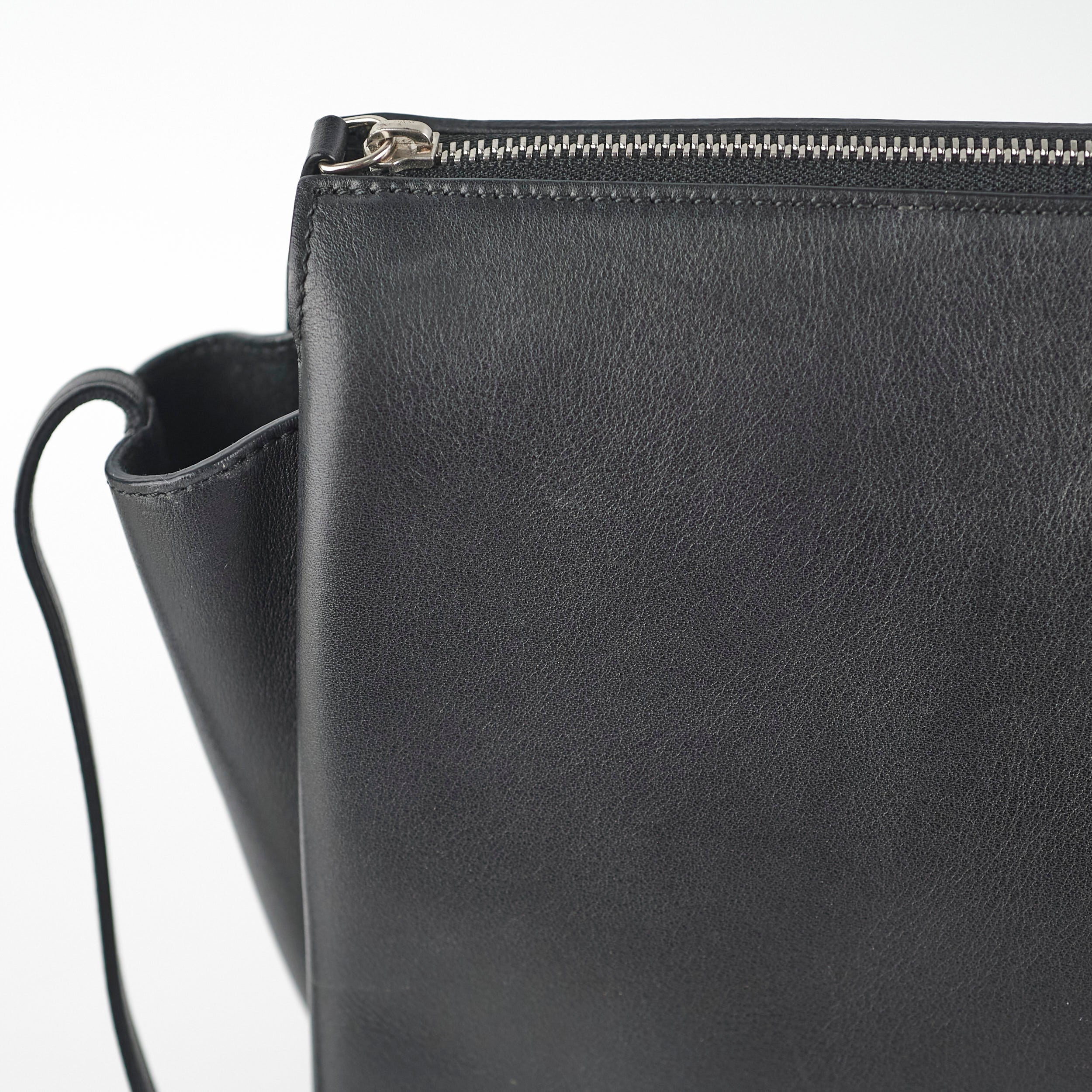 Celine TriFold Clutch On Chain Black Leather Crossbody Bag for Women - Elegant Evening Purse for Parties, Dinner Dates & Special Occasions