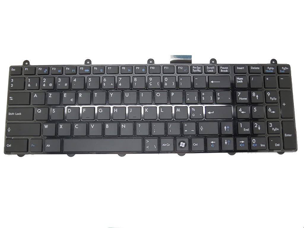 Original Laptop Keyboard Replacement for MSI GT70 Series - Compatible with 2OD-085BE, 2OD-088BE, 2OKWS-1405BE, 2PC-1401BE & More Models - Black French Layout - Perfect for Gaming, Office Work & Daily Computing