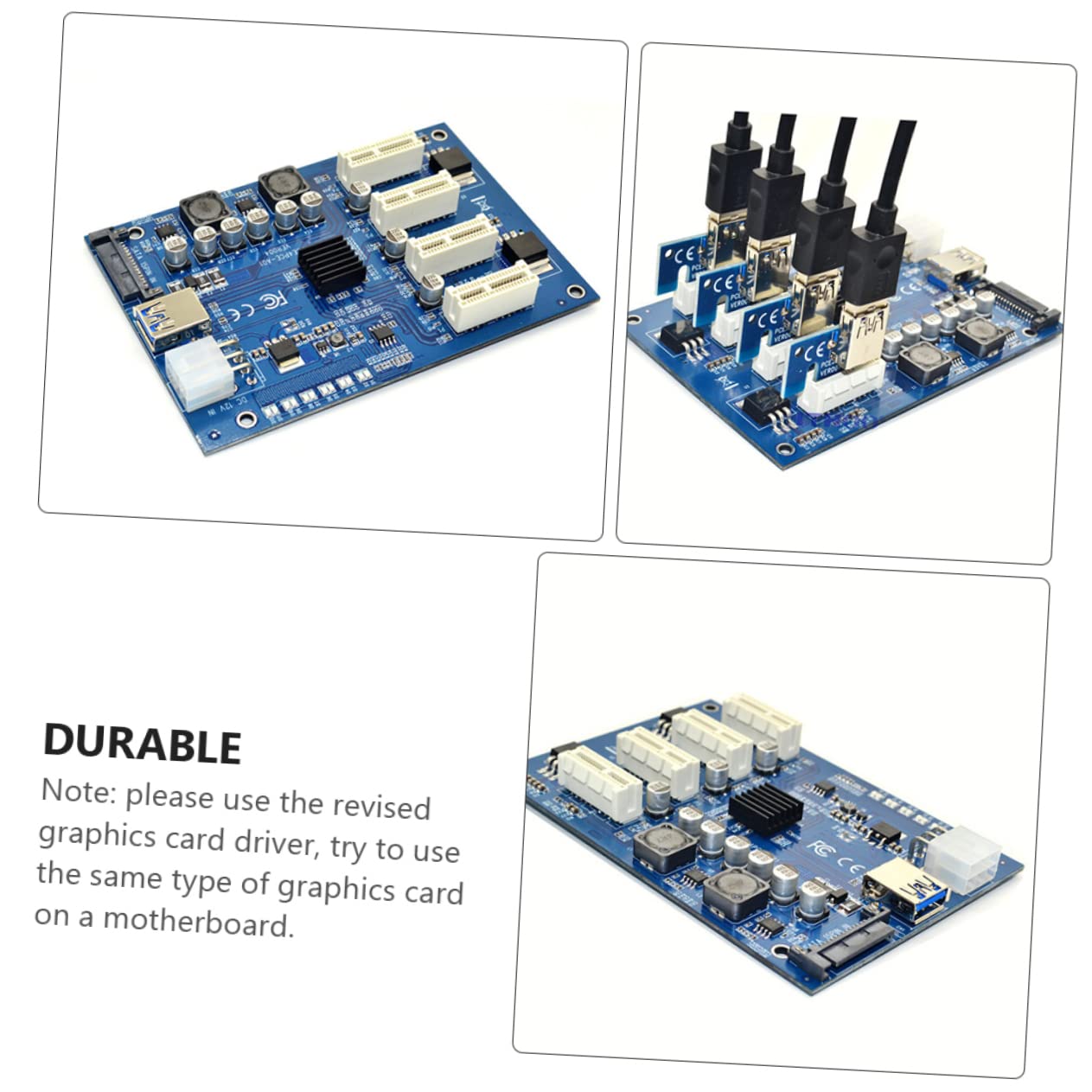 Gatuida 7 Sets PCIe Riser Card - PCI Express 1x to 4x Adapter Converter for Graphics Card, M.2 SSD & Computer Expansion | High-Speed ABS Material | Perfect for Crypto Mining, Gaming PC & Workstation Builds