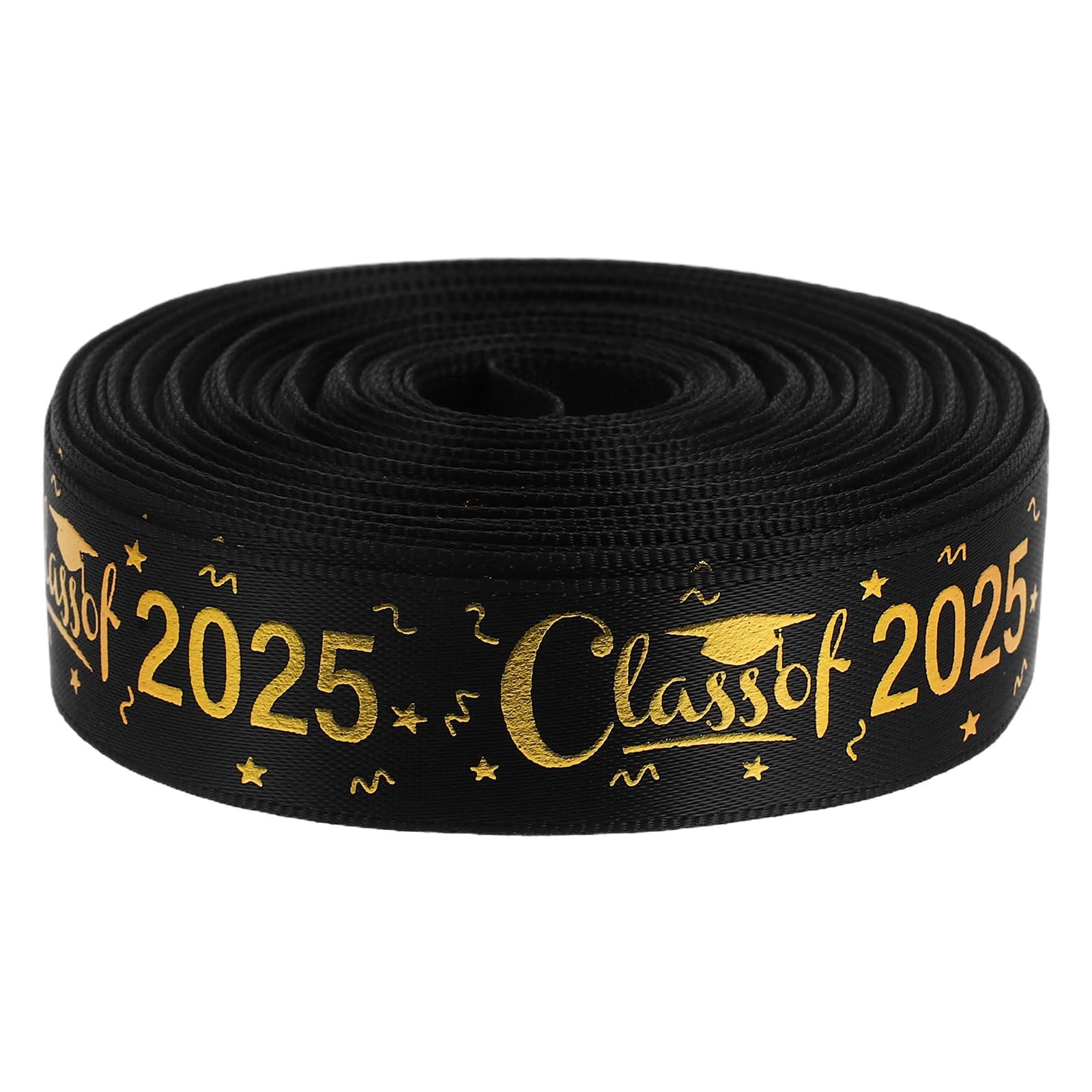 Amosfun Graduation Ribbon - Class of 2024 Satin Ribbon in Black & Gold - Congrats Grad Decorations for Graduation Ceremony, Classroom Party, Gift Wrapping & Diploma Presentation