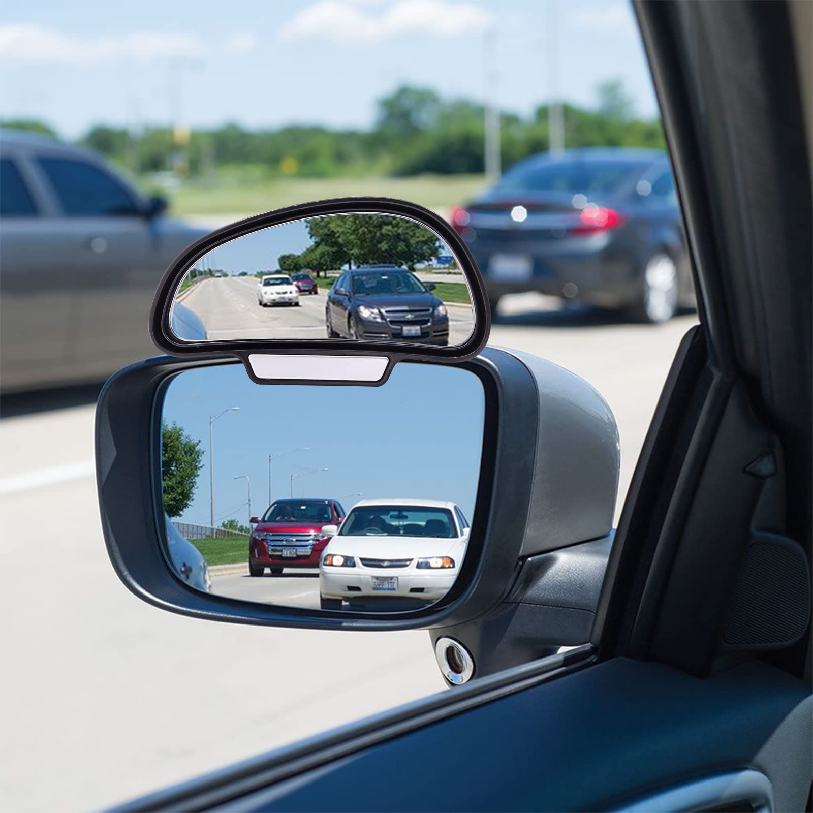 Car Blind Spot Mirror - Wide Angle Rearview Mirror, Adjustable Universal Side Mirror for Cars & Trucks (Left Side) | Enhanced Driving Safety & Parking Assistance