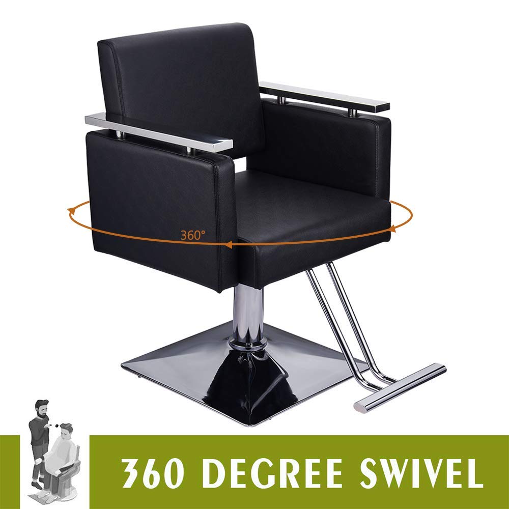 JOYBASE Professional Hydraulic Barber Chair - Adjustable Salon Styling Chair for Hairdressers & Barbers (Black) - Perfect for Hair Salons, Barber Shops & Home Use