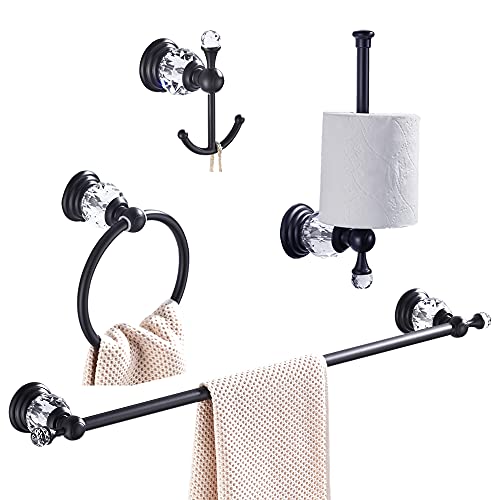 Black Crystal Bathroom Set