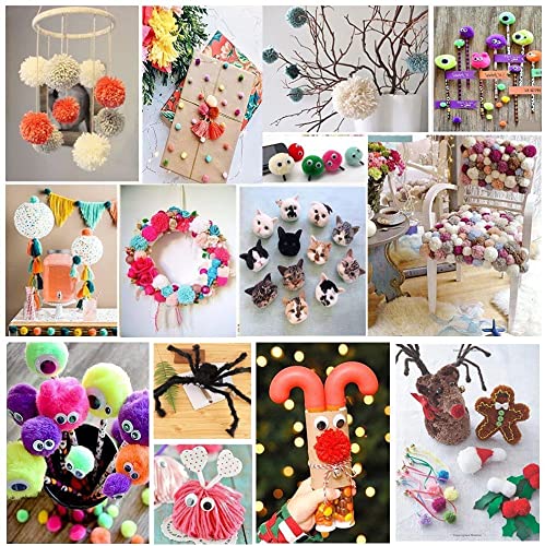 7PCS Pom Pom Maker Kit - DIY Fluffy Yarn Ball Weaving Tool Set for Knitting & Craft Projects - Perfect for Kids & Adults - Great for Scarf, Hat & Blanket Decorations