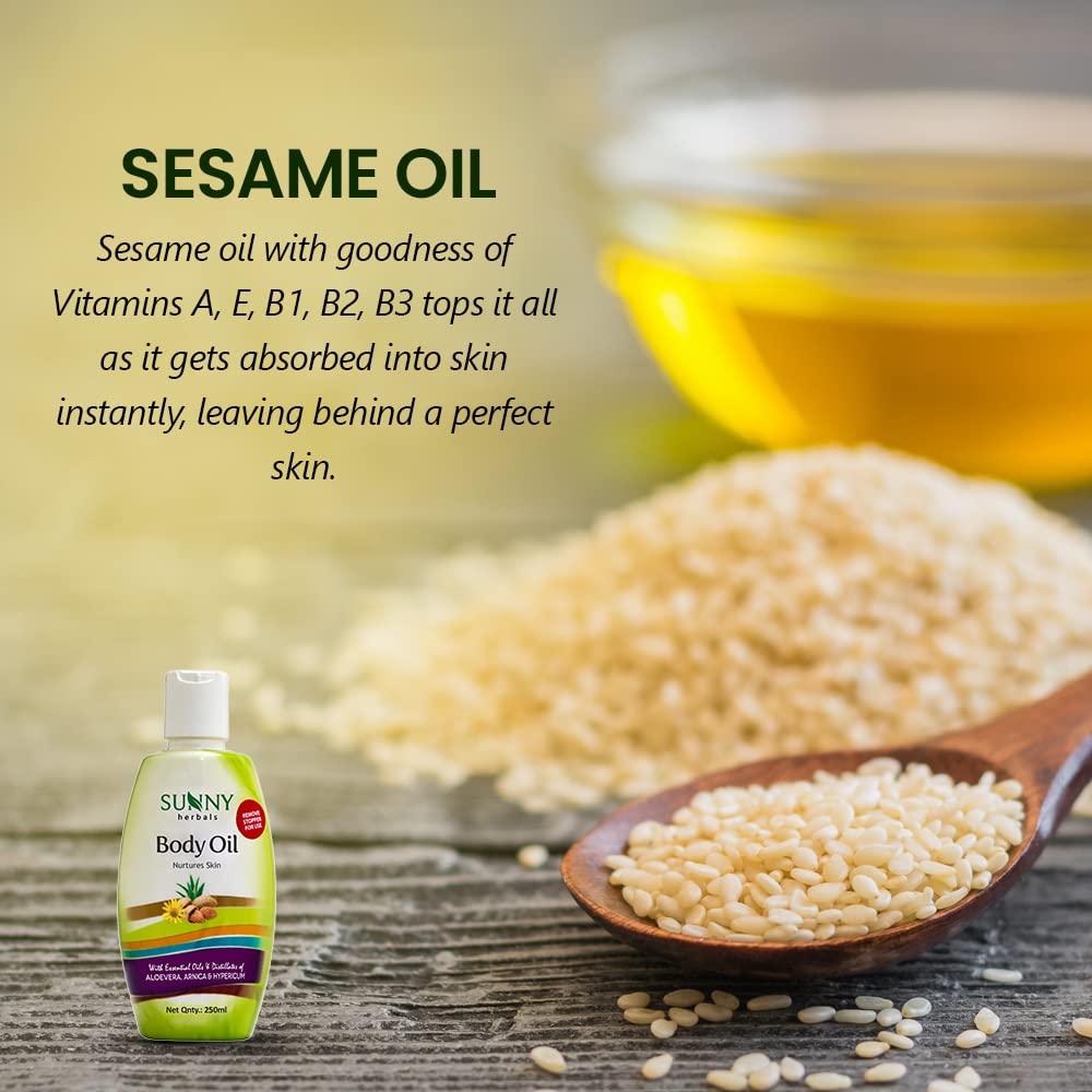 **Sunny Natural Body Massage Oil - 100ml (Pack of 2) | Organic Sesame, Olive, Almond, Rosemary & Lavender Blend for Deep Nourishment | Improves Blood Circulation, Soothes Muscles & Promotes Healing | Unisex Aromatherapy Oil for Couples Massage, Spa & Relaxation at Home**