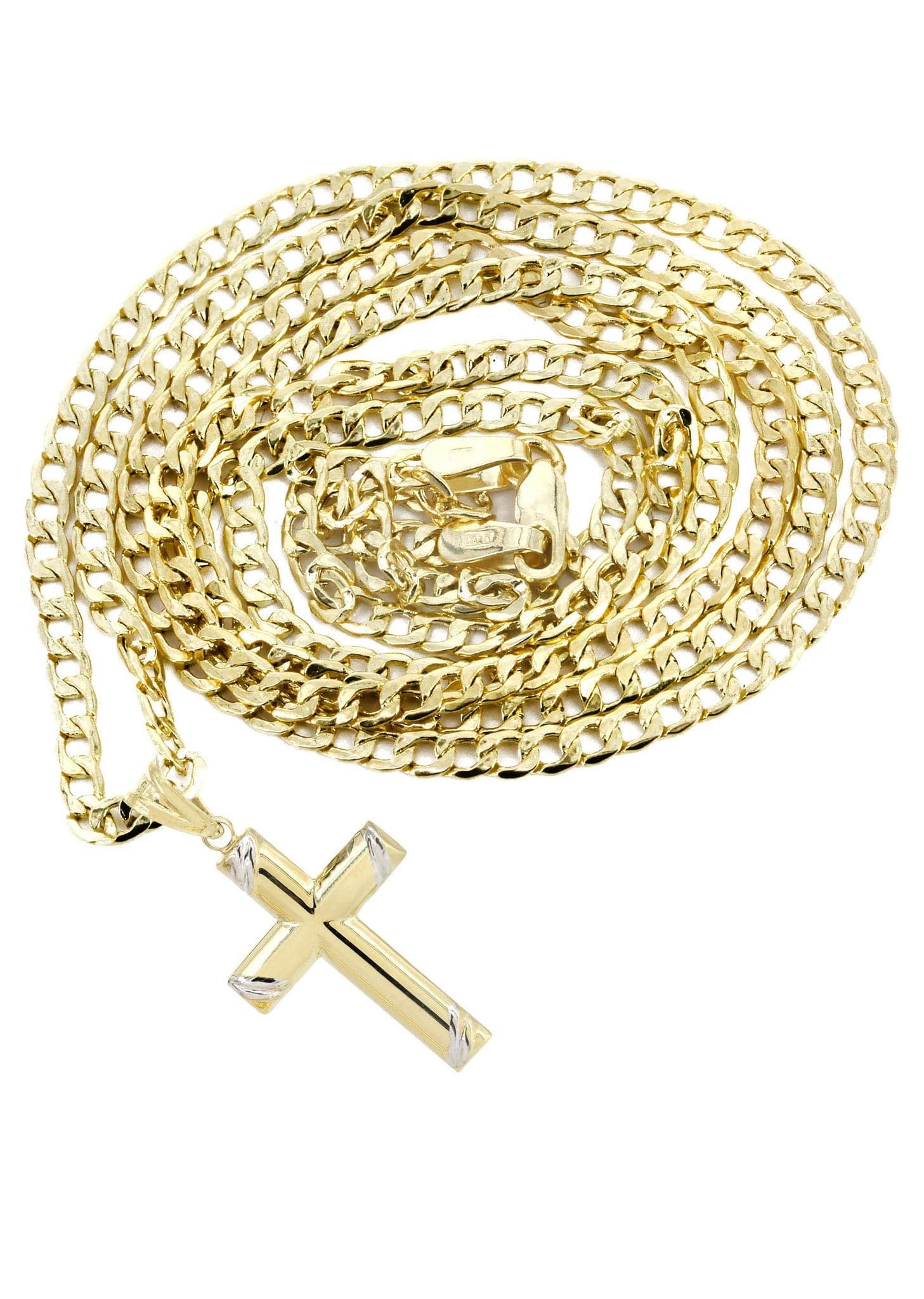 10K Gold Cross Necklace for Men - 5.55 Grams Solid Gold Religious Pendant - Perfect for Gifts, Baptism, and Everyday Wear