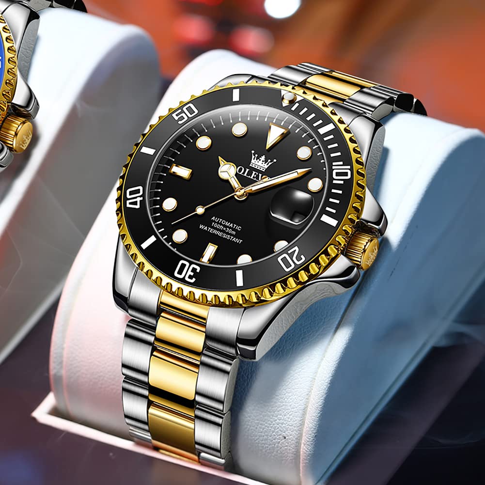 OLEVS Automatic Self-Winding Men's Luxury Watch - Stainless Steel Mechanical Timepiece for Business, Casual & Formal Occasions