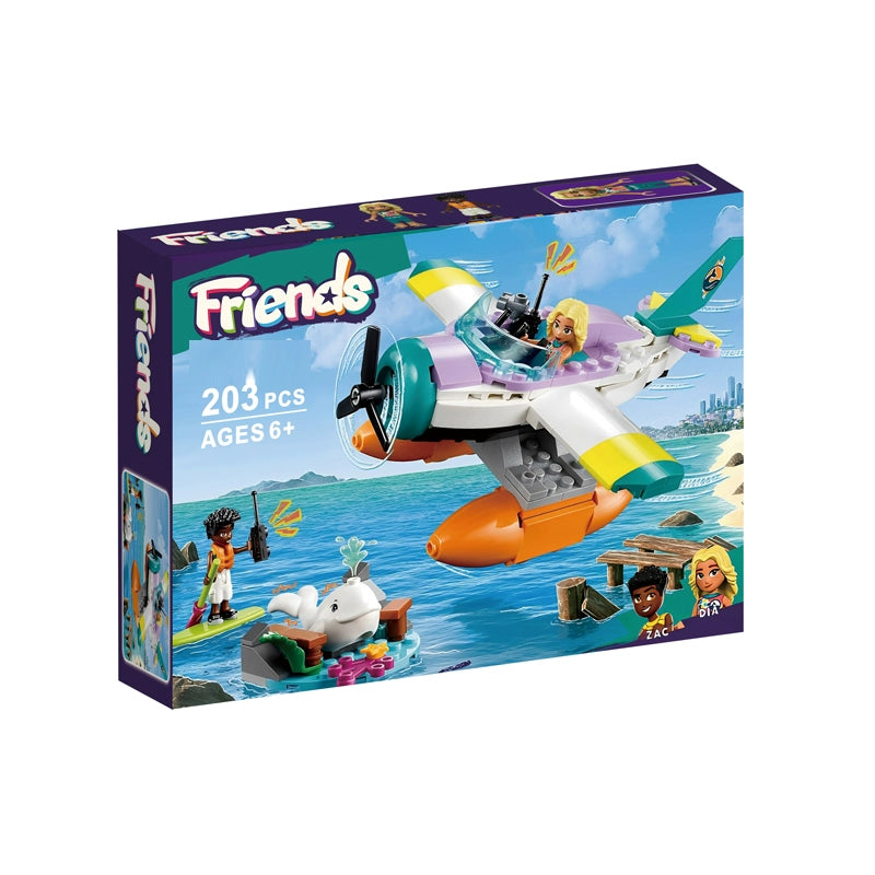203-Piece Sea Rescue Aircraft Toy Set - Realistic Ocean Rescue Playset for Kids - Perfect for Role Play, Birthday Gifts & STEM Learning