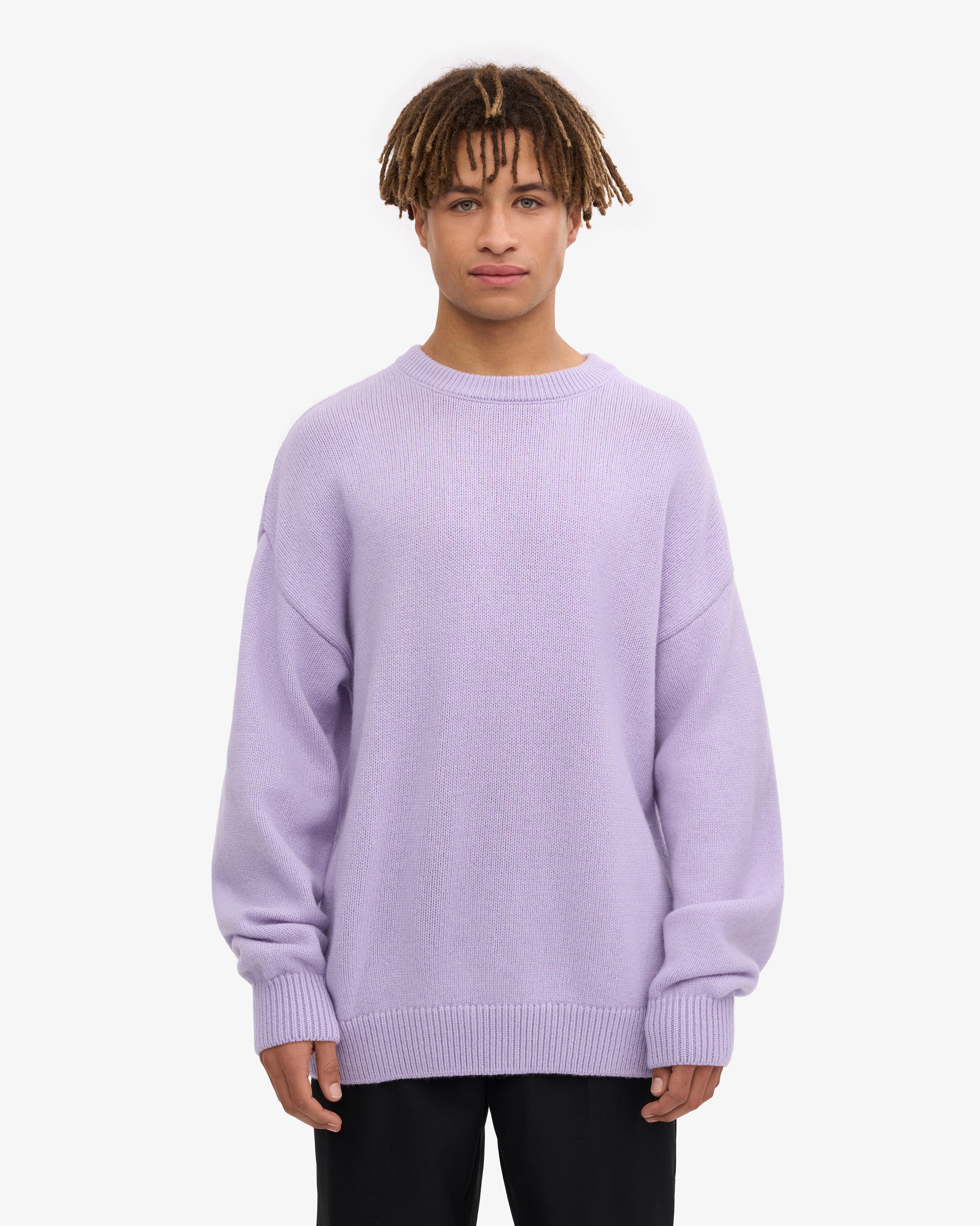 Premium Oversized Merino Wool Sweater - Ultra Soft Lavender Crewneck Pullover for Women | Cozy Winter Wear, Casual Outfits & Lounge Comfort