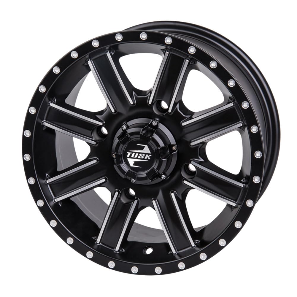 4/156 Tusk Cascade Wheel 14x7 5.0 + 2.0 Machined/Black - Compatible with Polaris RANGER XP 1000 Premium (2022-2025 Models) - Durable ATV/UTV Wheels for Off-Roading, Trail Riding & Heavy-Duty Work