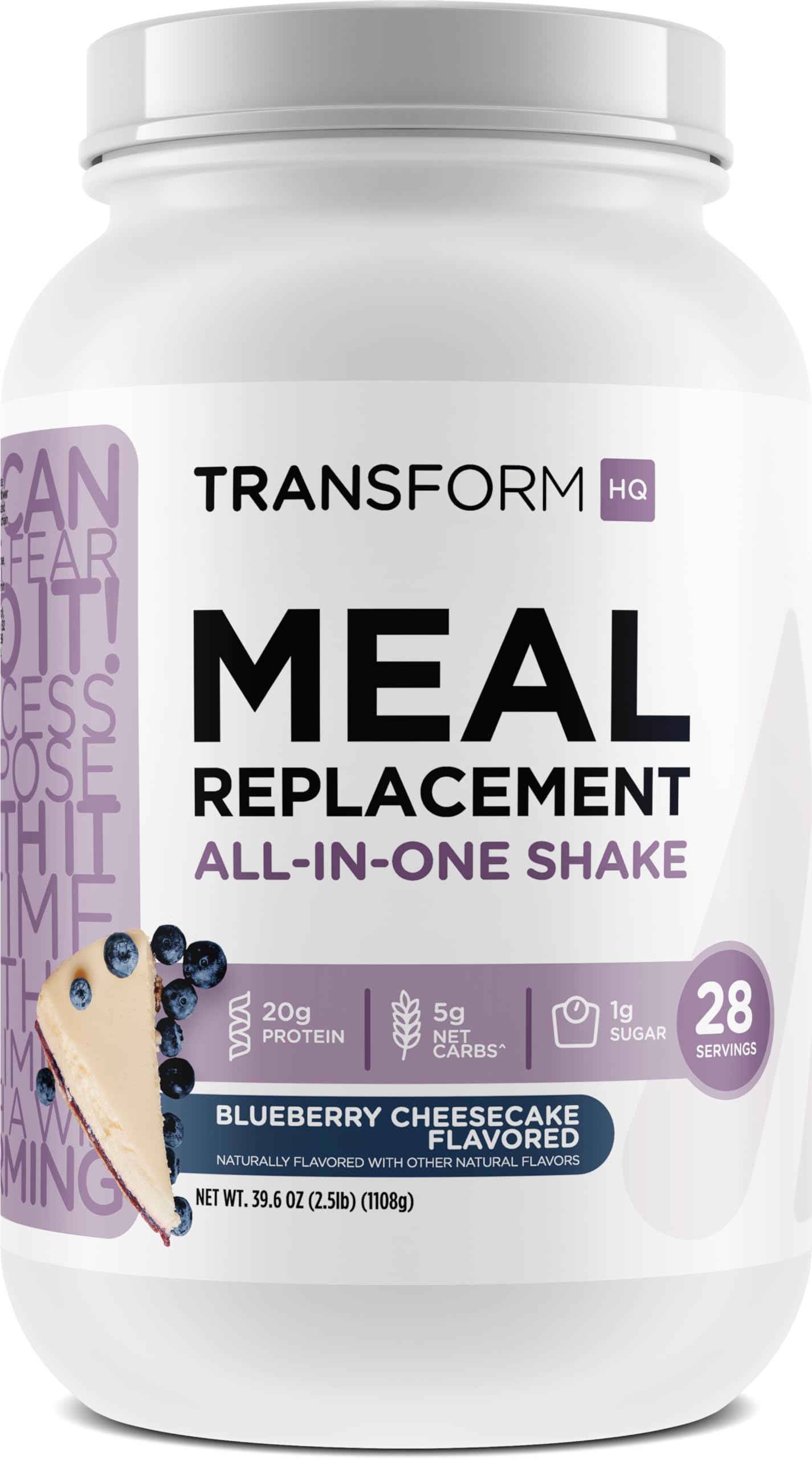 TransformHQ Meal Replacement Shake Powder - 28 Servings Blueberry Cheesecake Flavor | Gluten Free, Non-GMO Protein Shake for Weight Loss & Muscle Gain | Perfect for Breakfast, Post-Workout or On-the-Go Nutrition