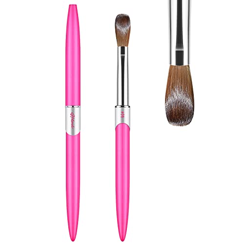 Premium Kolinsky Acrylic Nail Brush - Size 14 Round Oval Shape with Alloy Handle for Precise Nail Art & Acrylic Application | Professional Salon & DIY Home Manicure Tool | Perfect for Nail Extensions, French Tips & Detailed Designs | Ideal for Gel Nails, Ombre Nails & 3D Nail Art
