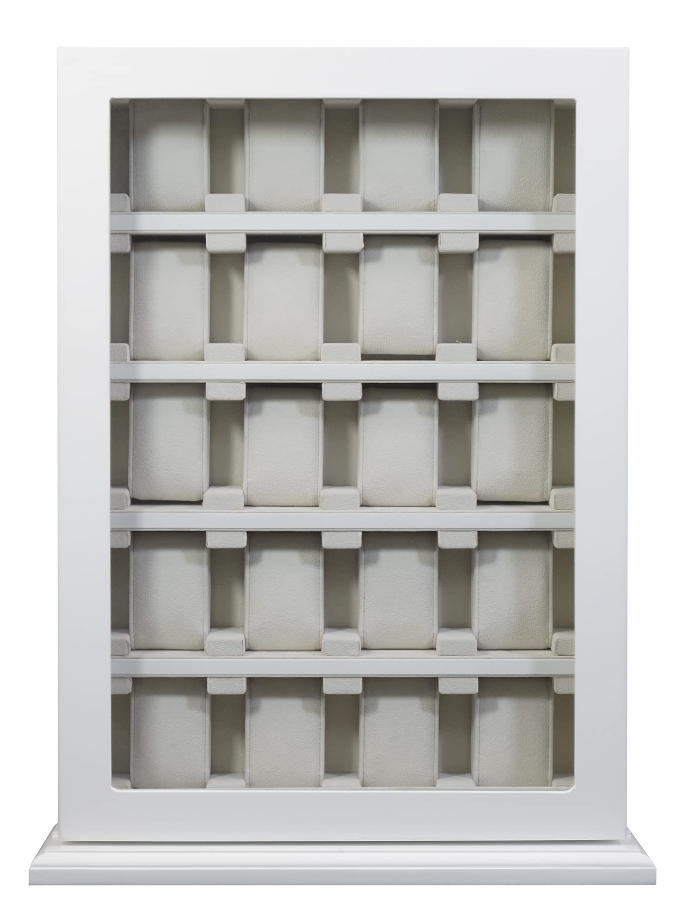 20-Piece White Wooden Watch Display Case - Wall Hanging & Tabletop Storage Organizer Box for Oversized Watches - Perfect for Jewelry Stores, Watch Collections & Home Decor Display