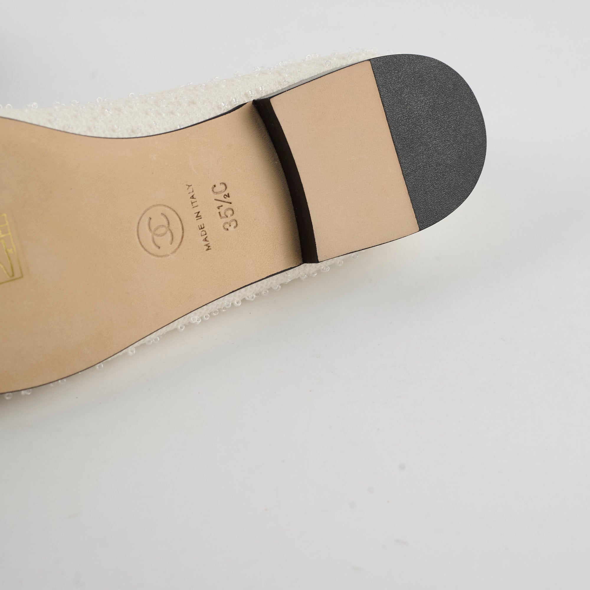 Chanel Ballet Flats for Women Size 35.5 - Classic White & Black Leather Comfortable Shoes | Perfect for Office, Wedding & Casual Wear
