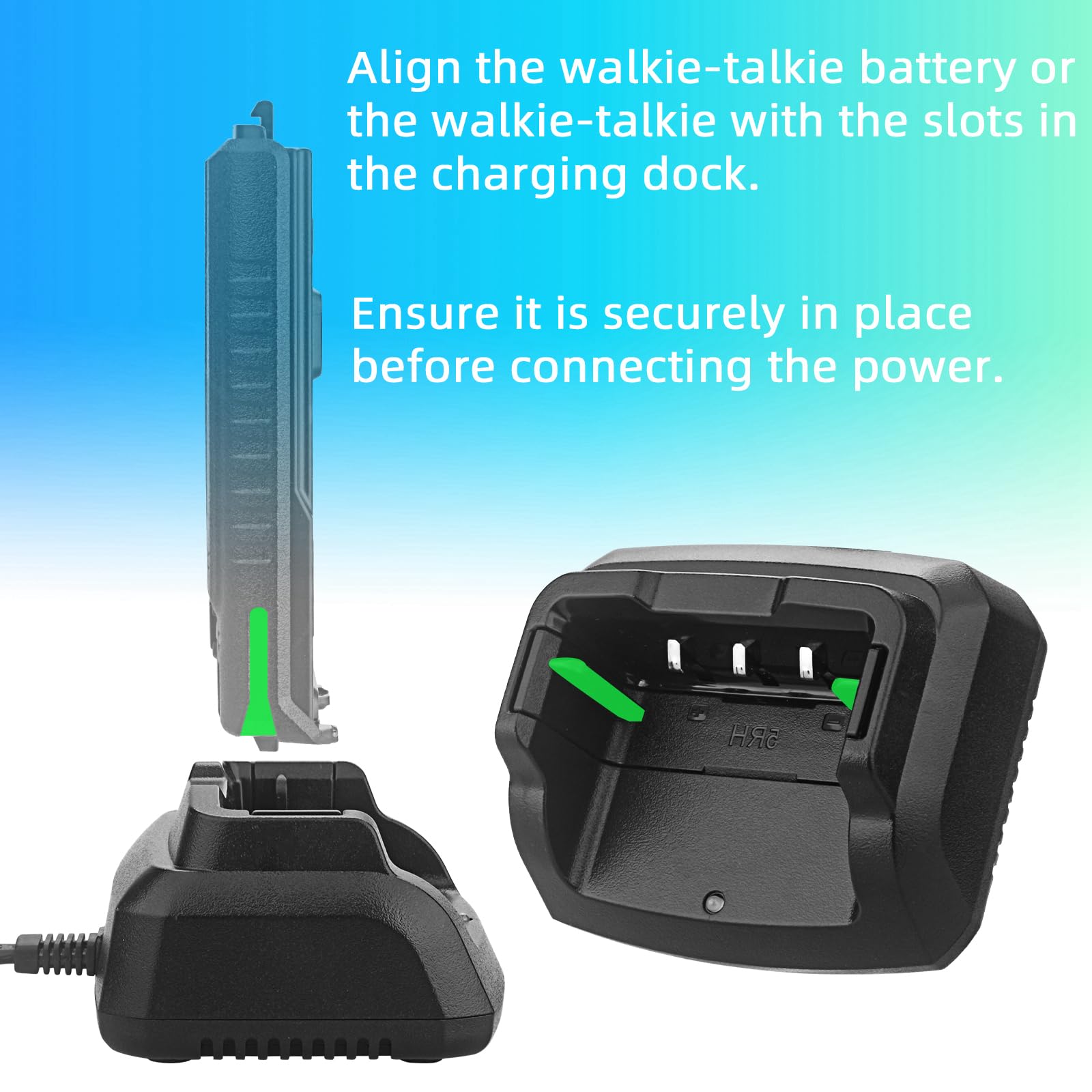Original Baofeng UV-5RM Walkie Talkie Battery Charger Base - 100V-240V Universal Desktop Charger (1 Pack) - Perfect for Outdoor Adventures, Emergency Communication & Security Teams