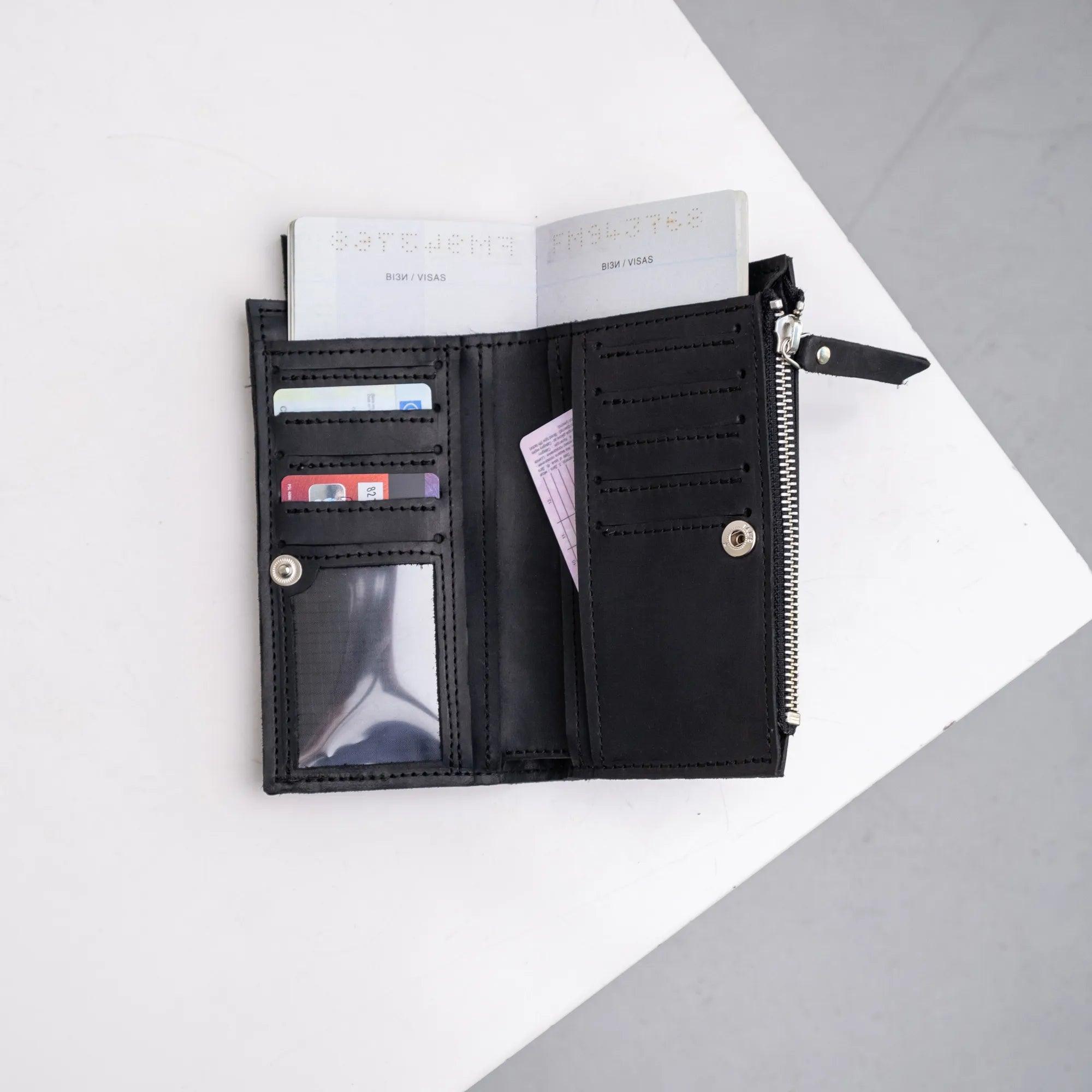 Zippered Wallet Sorbonne - Slim RFID Blocking Leather Wallet for Men & Women | Perfect for Travel, Business & Everyday Use