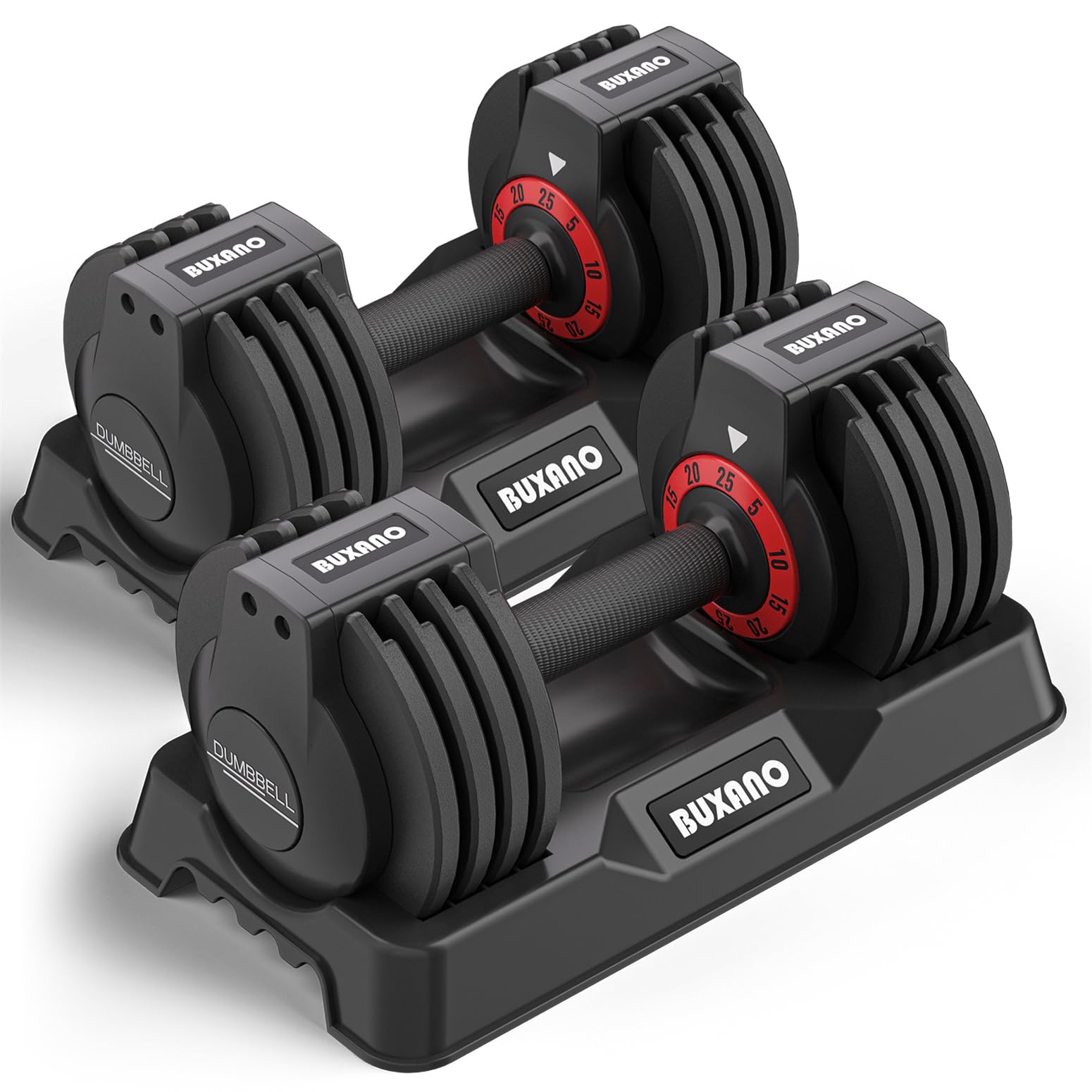 25/55LB Adjustable Dumbbell Set - 5-in-1 Free Weights with Anti-Slip Metal Handle for Home Gym, Strength Training & Full Body Workout | Perfect for Weightlifting, CrossFit & Fitness Enthusiasts