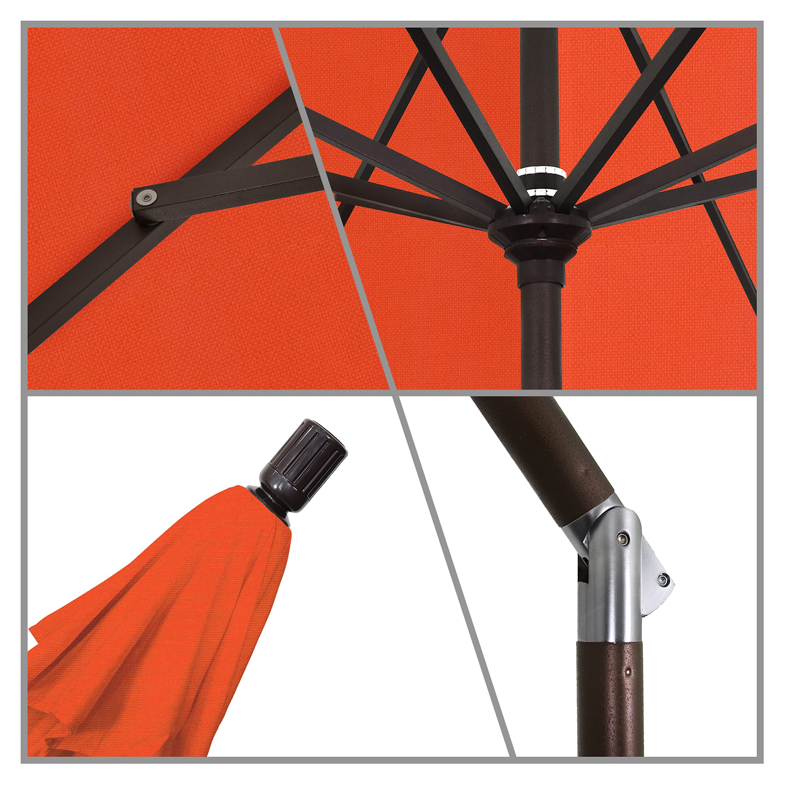 9' Round Aluminum Patio Umbrella with Crank & Tilt - Sunset Olefin for Outdoor Dining