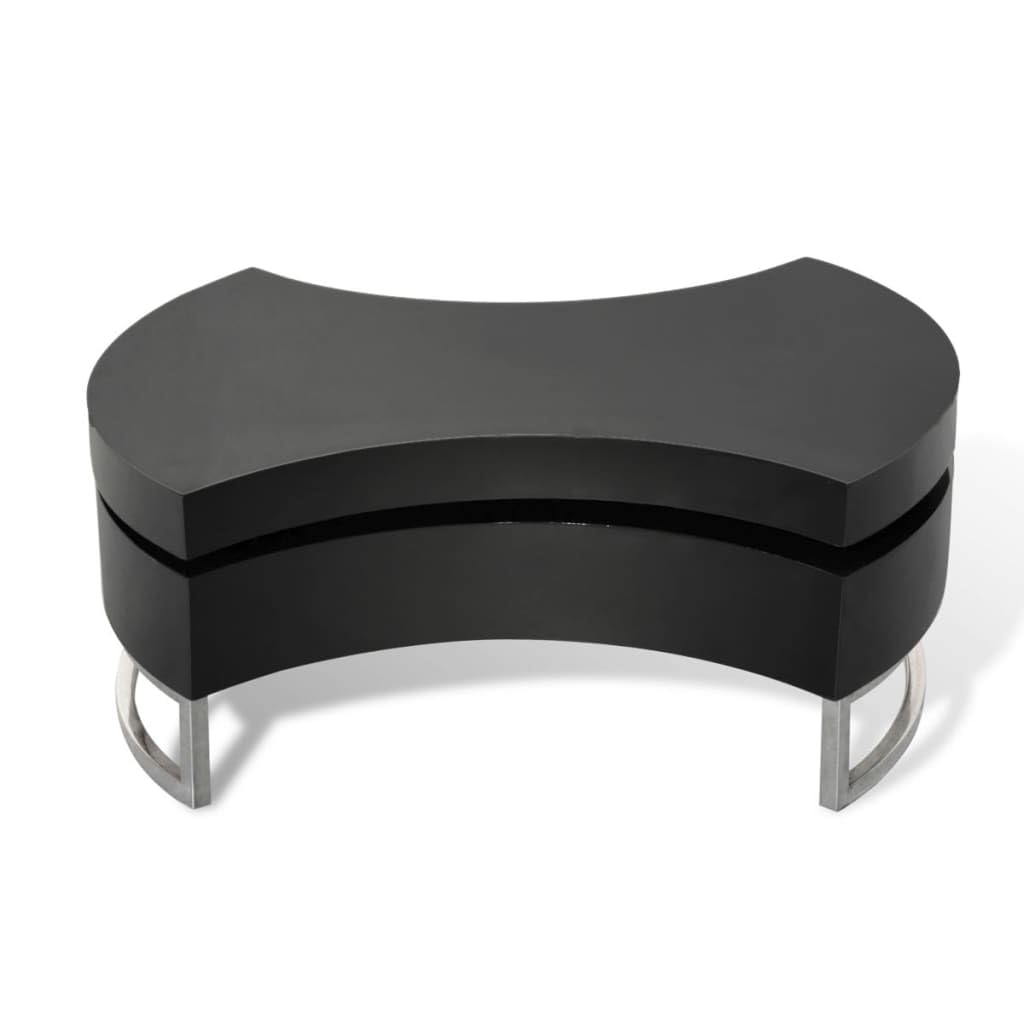 Adjustable Coffee Table with High Gloss Black Finish - Modern Living Room Centerpiece for Home & Office Decor